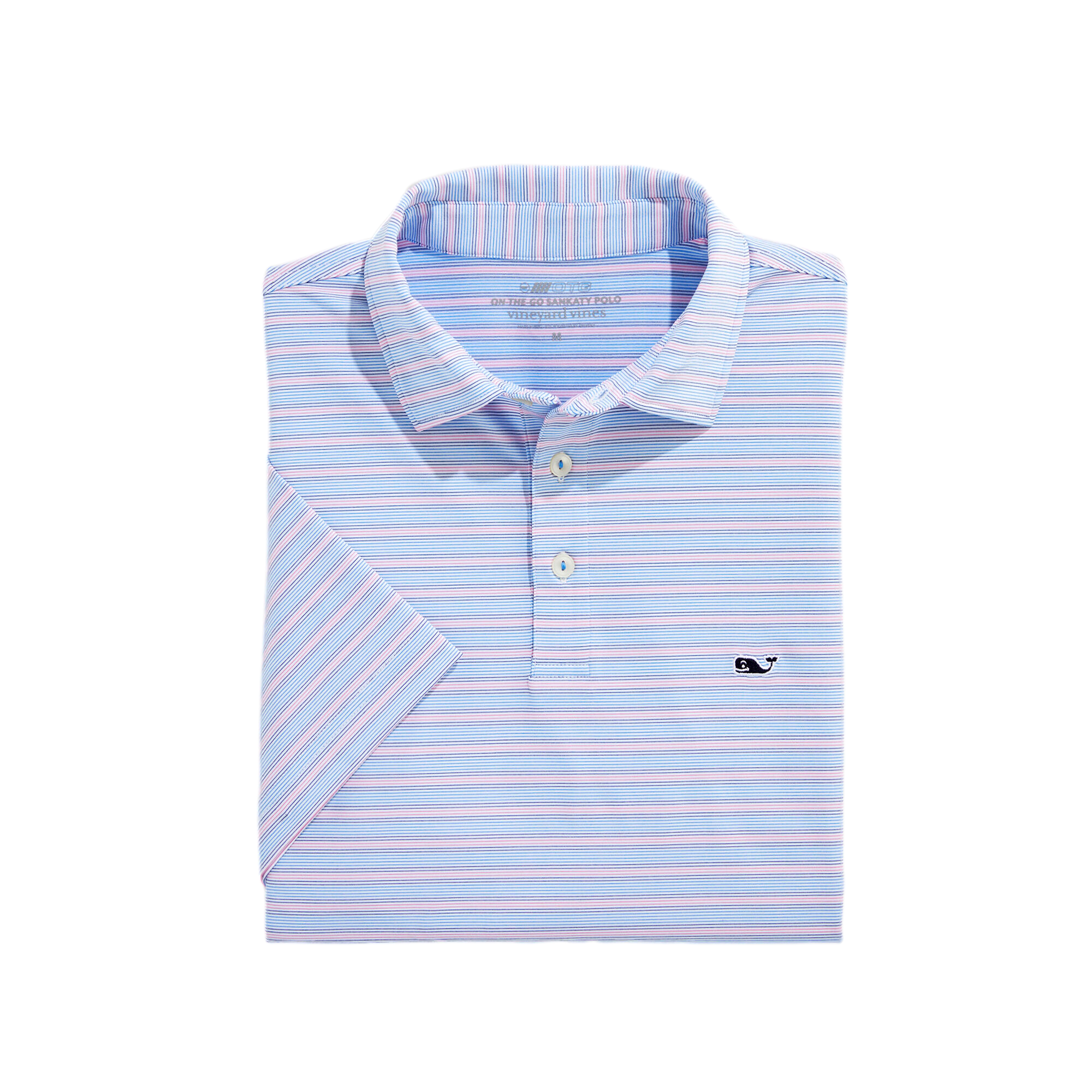 St. Jean Stripe Sank Men's Short Sleeve Golf Polo Shirt