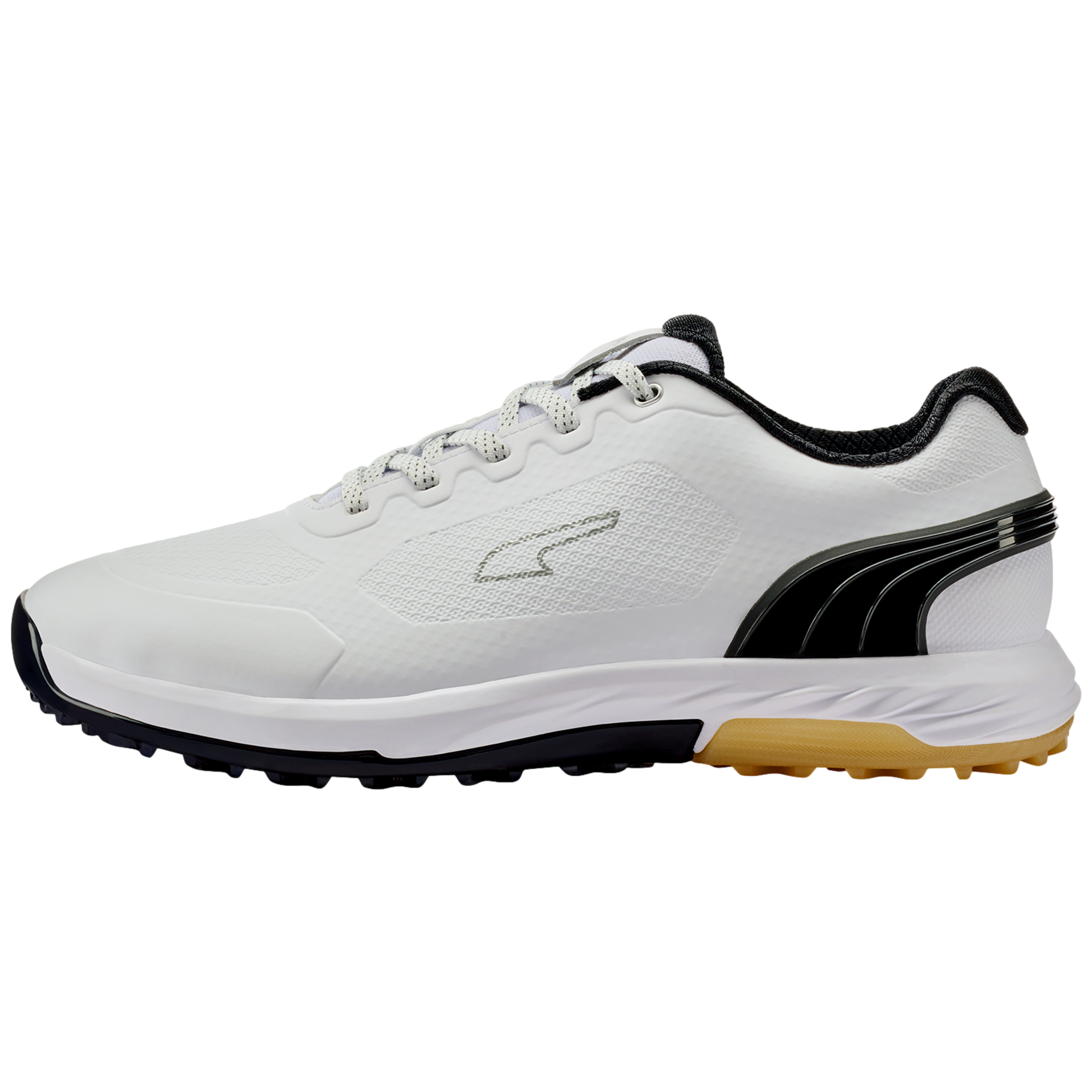 ALPHACAT NITRO Men's Golf Shoe, White/Black/Gum, 8 M - PUMA Spikeless