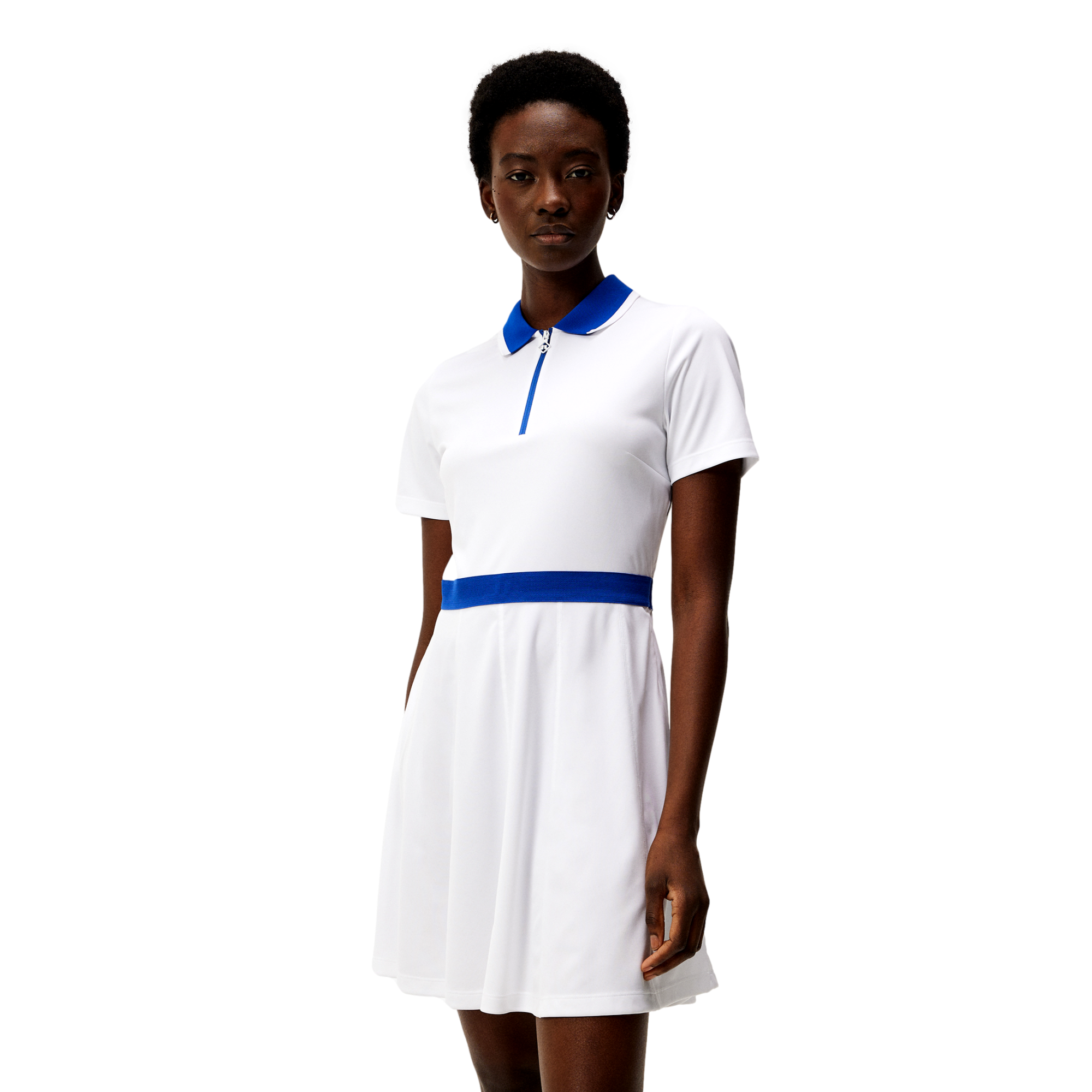 Helga Banded Pleated Women's Short Sleeve Golf Dress