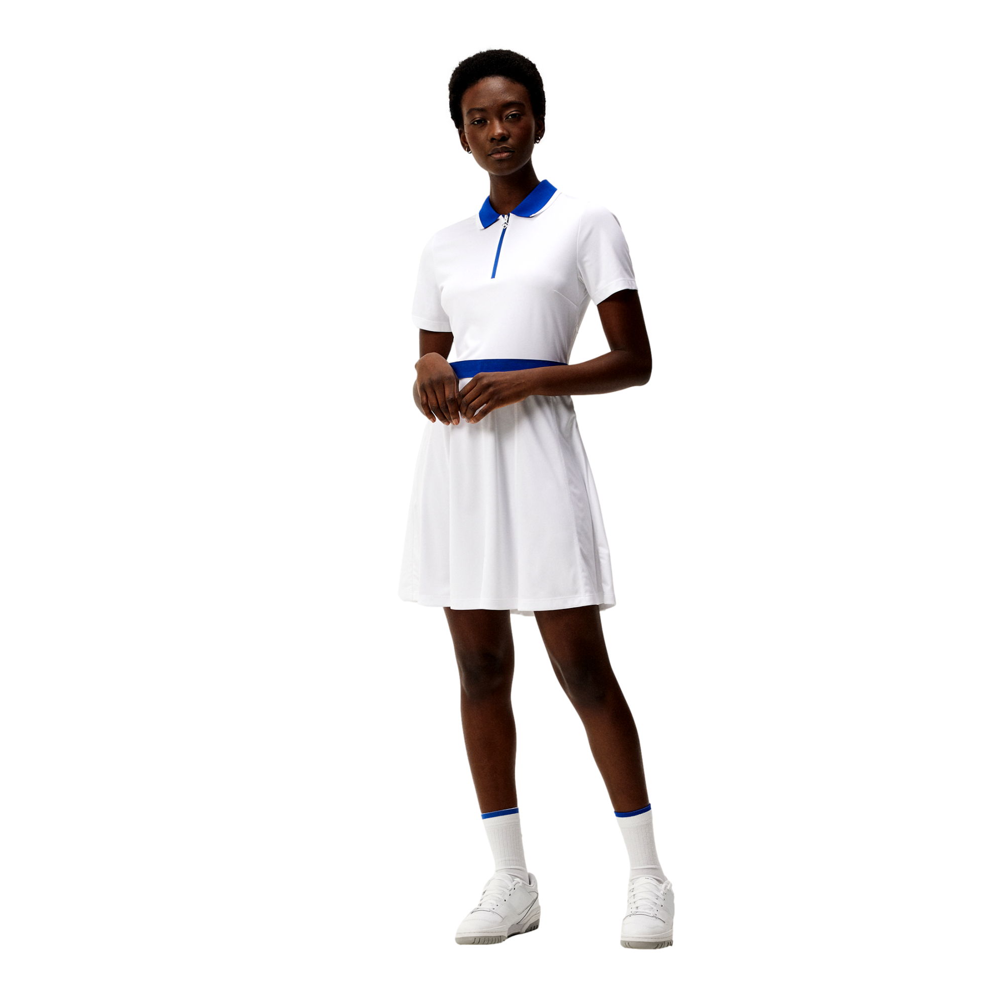 Helga Banded Pleated Women's Short Sleeve Golf Dress