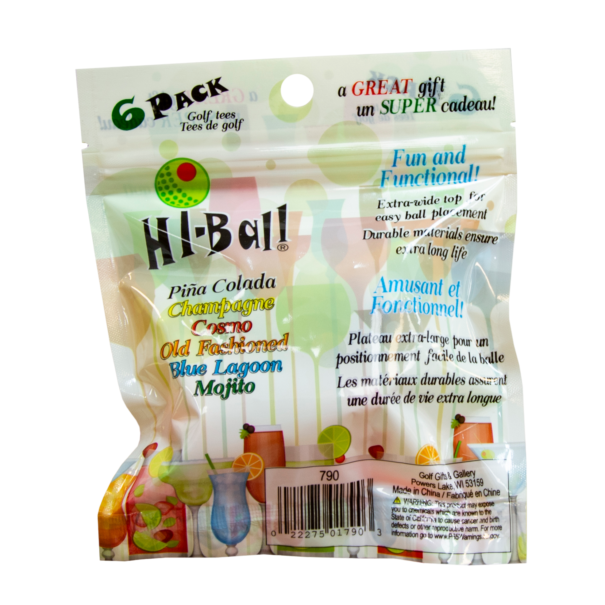 Hi-Ball Golf Tees 3-1/4" Solid Step 6-Pack