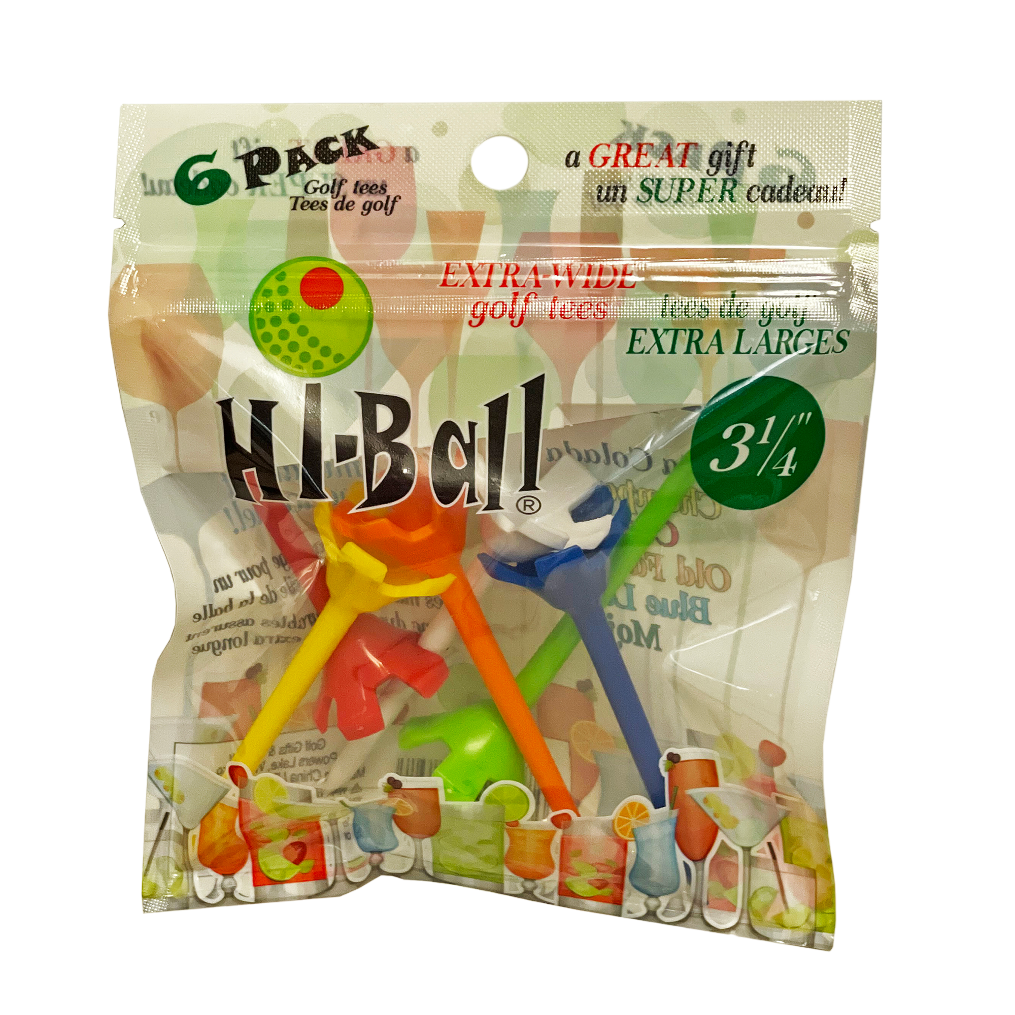 Hi-Ball 3-1/4" Solid Tees 6-Pack