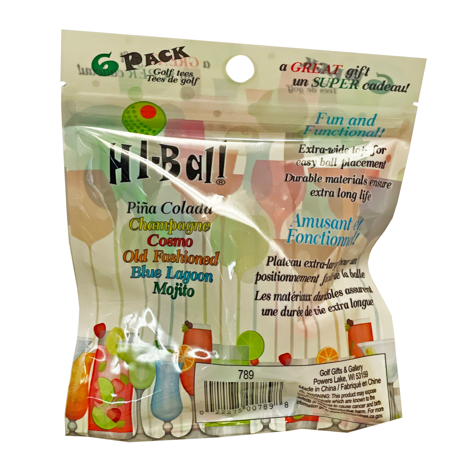 Hi-Ball 3-1/4" Solid Tees 6-Pack