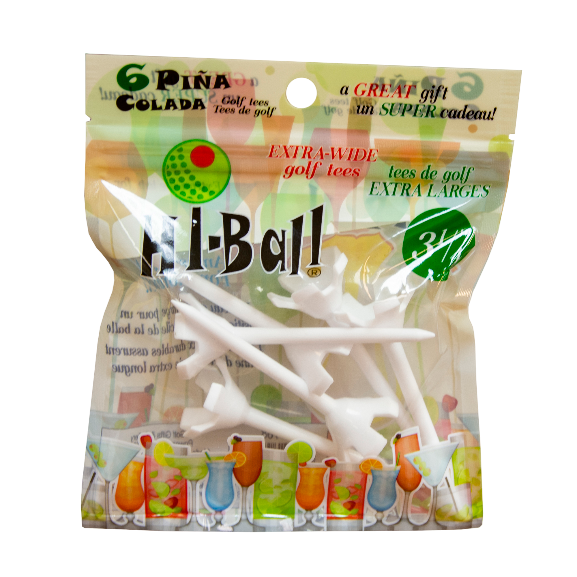 Hi-Ball 3-1/4" Solid Tees 6-Pack