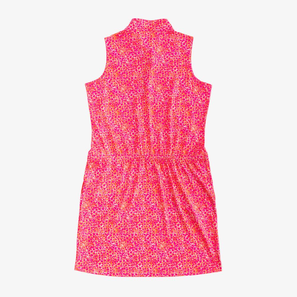 Wild Pink Print Sleeveless Drawstring Dress