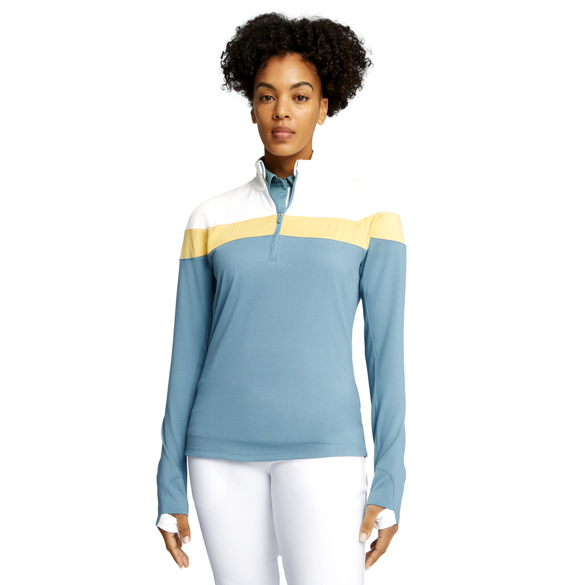 Lightweight Colorblock Quarter Zip Pull Over