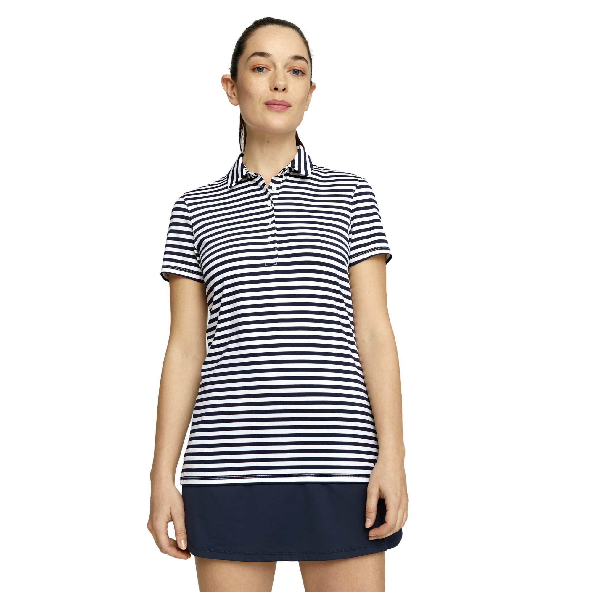 Mattr Somer Striped Women's Short Sleeve Golf Polo Shirt