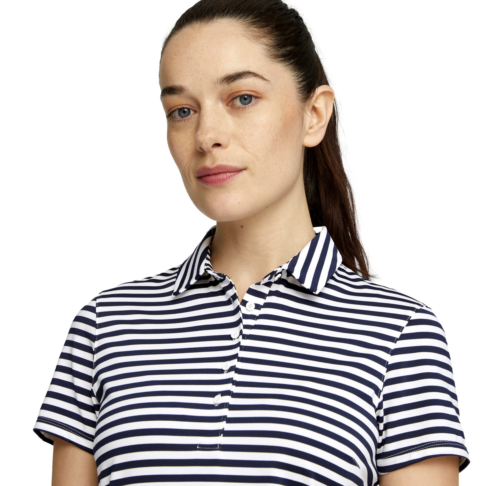 Mattr Somer Striped Women's Short Sleeve Golf Polo Shirt