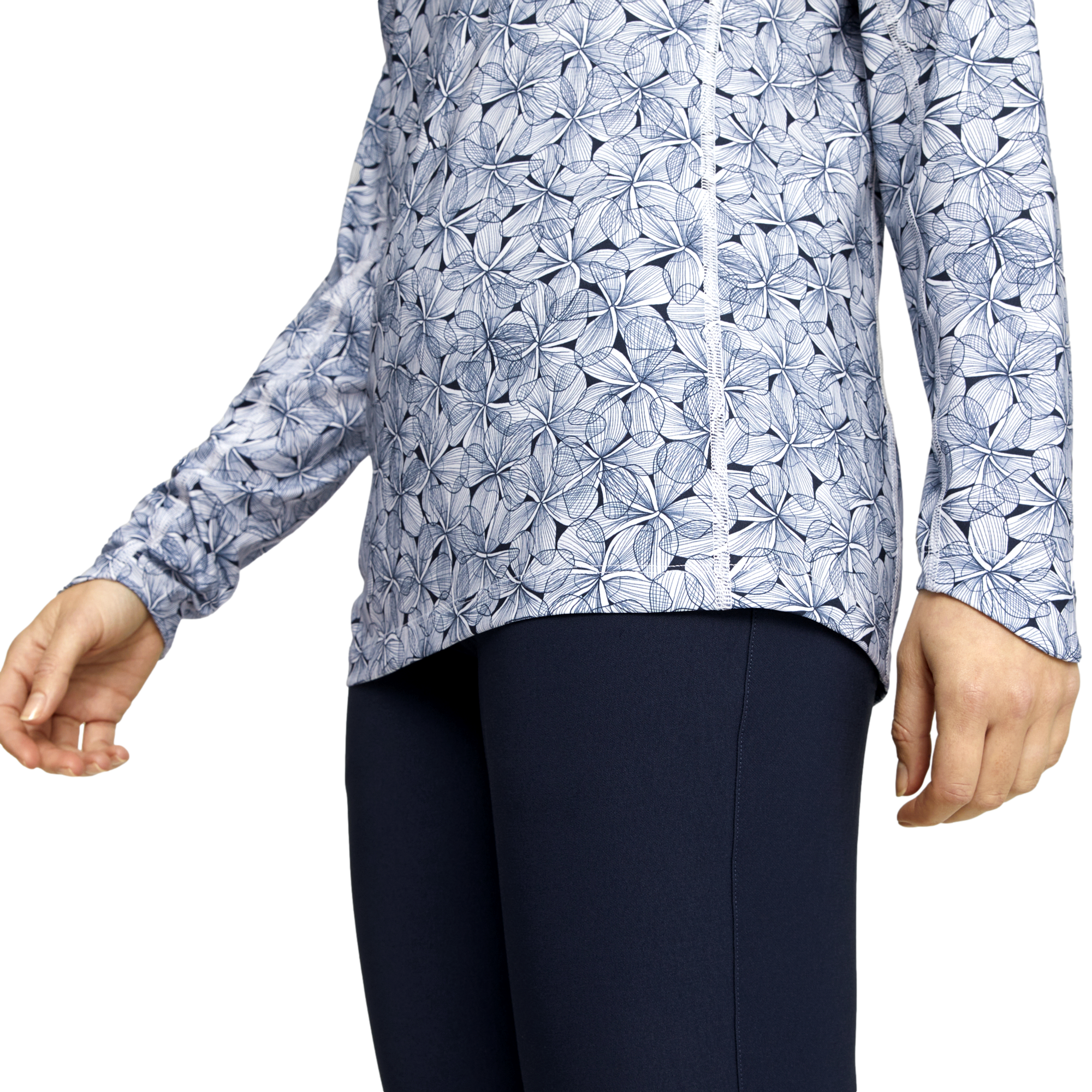 YouV Plumeria Quarter Zip Pull Over
