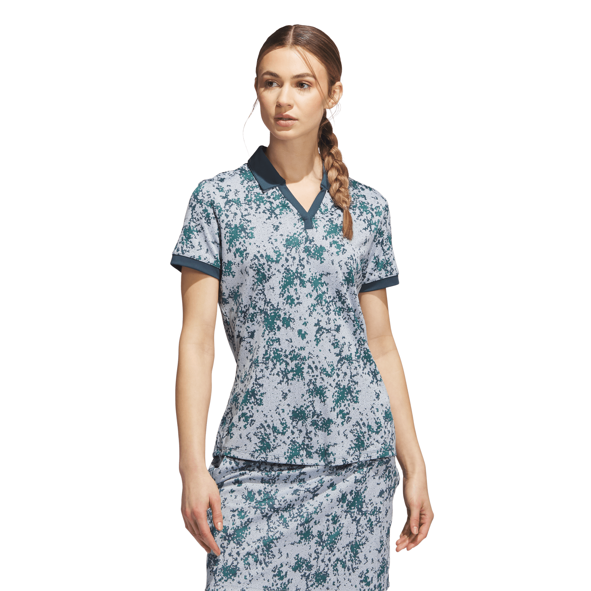 Jacquard Women's Short Sleeve Golf Polo Shirt