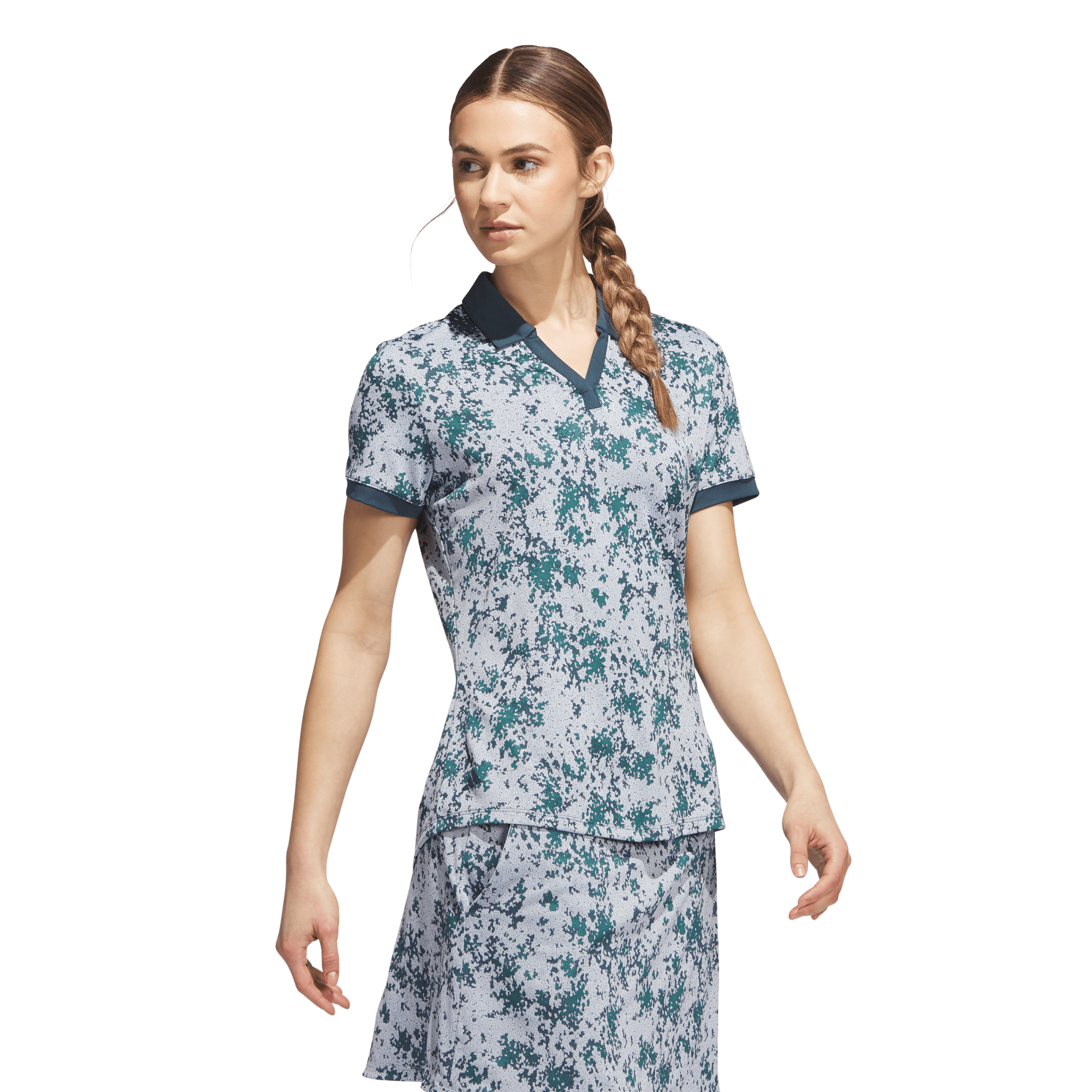 Jacquard Women's Short Sleeve Golf Polo Shirt