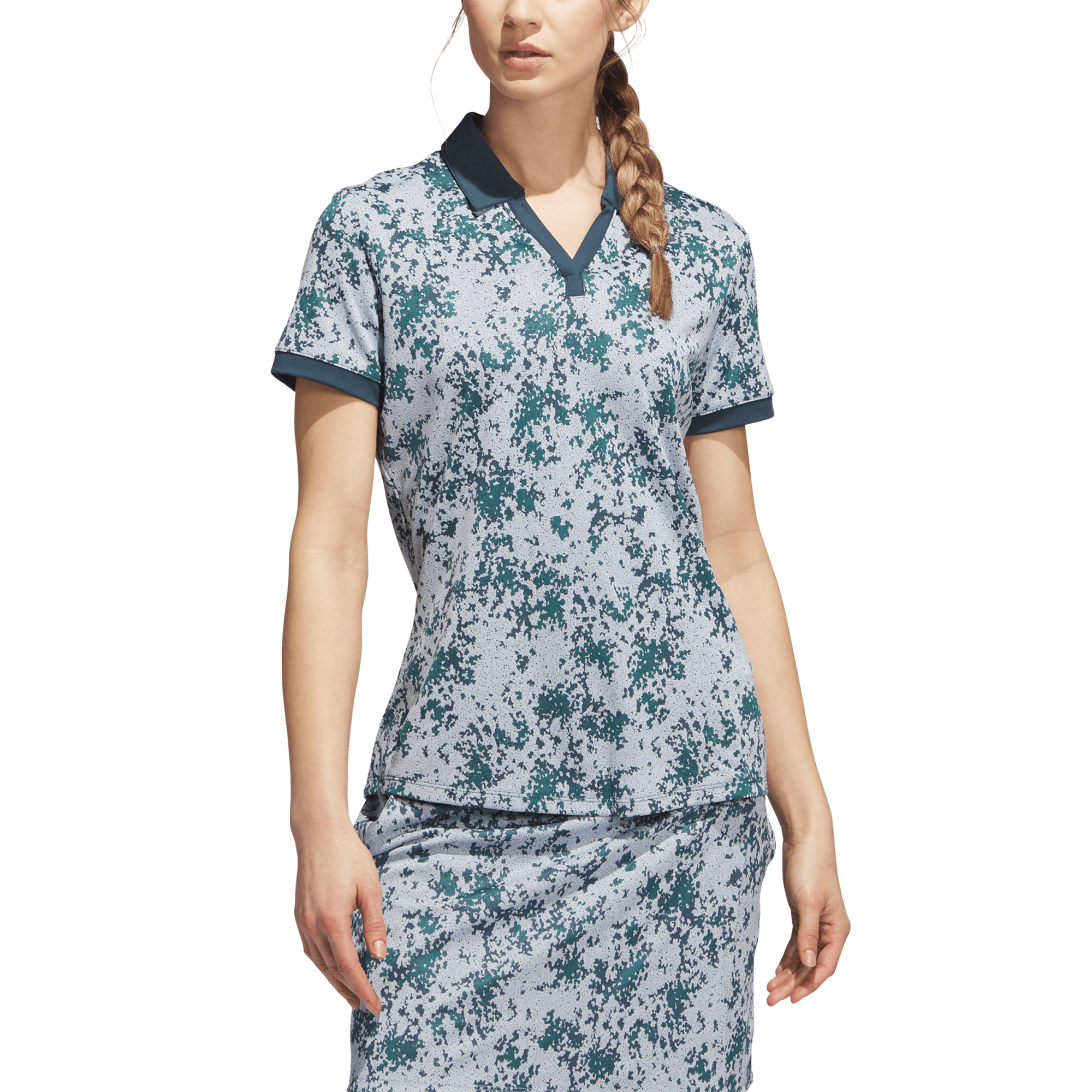 Jacquard Women's Short Sleeve Golf Polo Shirt