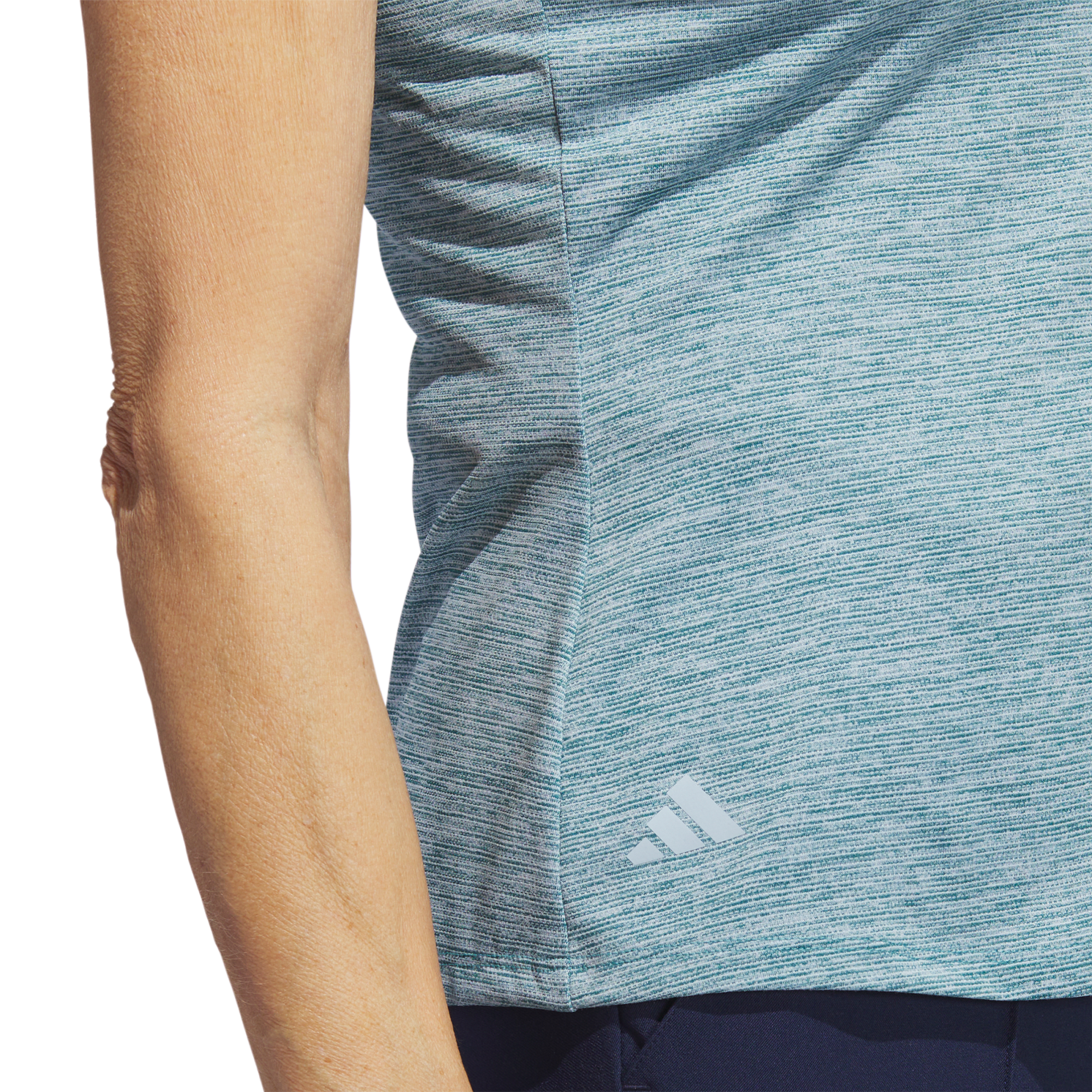 Essentials Heathered Mock-Neck Sleeveless Polo Shirt