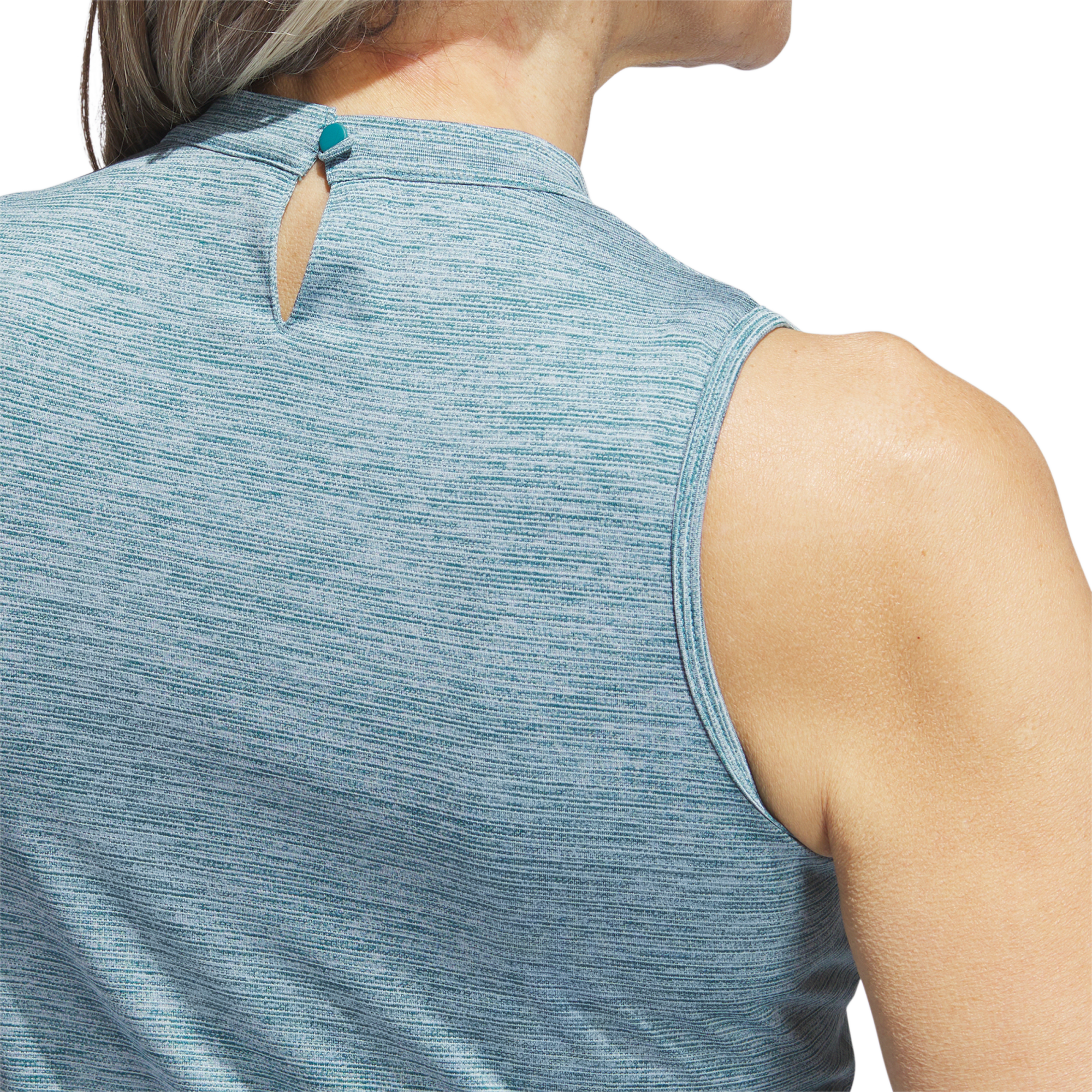 Essentials Heathered Mock-Neck Sleeveless Polo Shirt