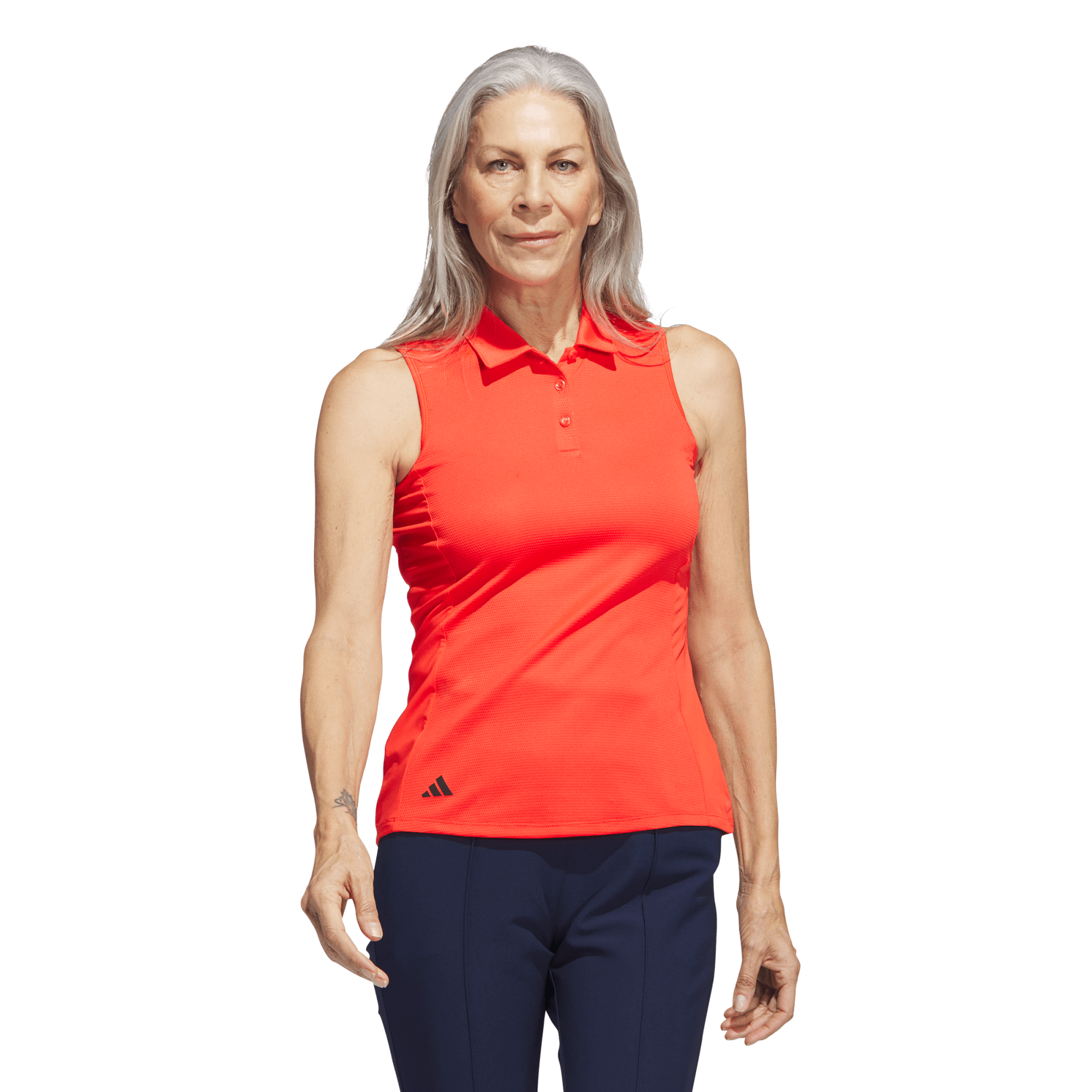 Textured Solid Women's Sleeveless Golf Polo Shirt