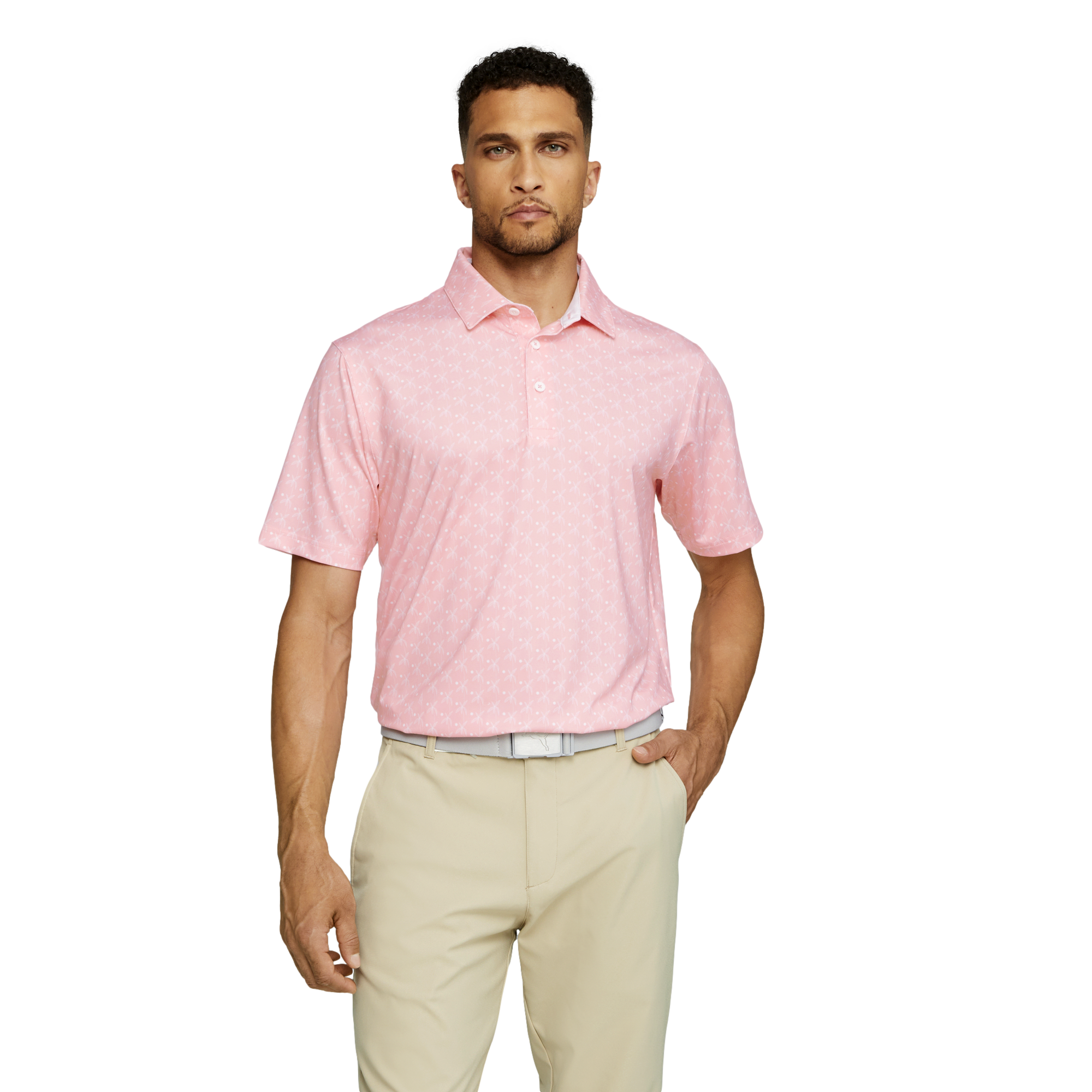 Mattr Palms Men's Short Sleeve Golf Polo Shirt