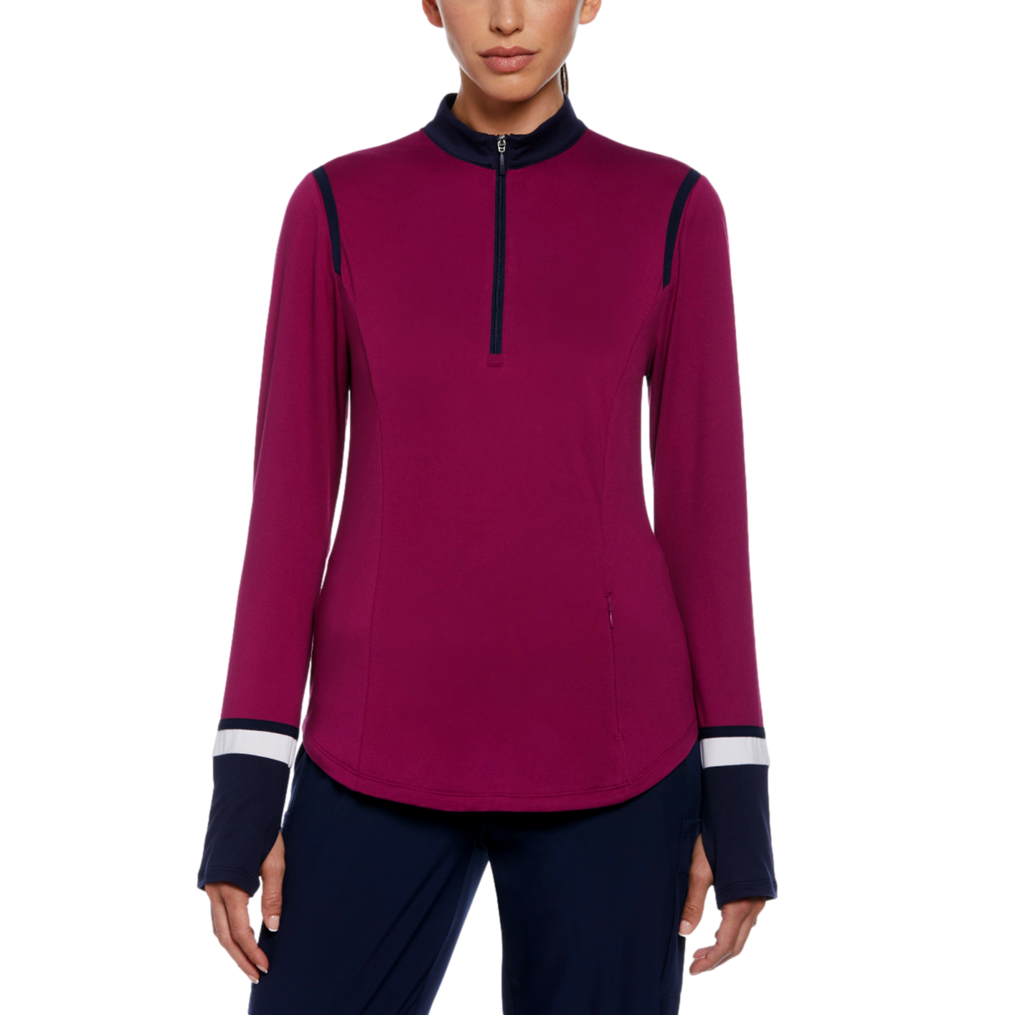 Colorblock Quarter Zip Pull Over