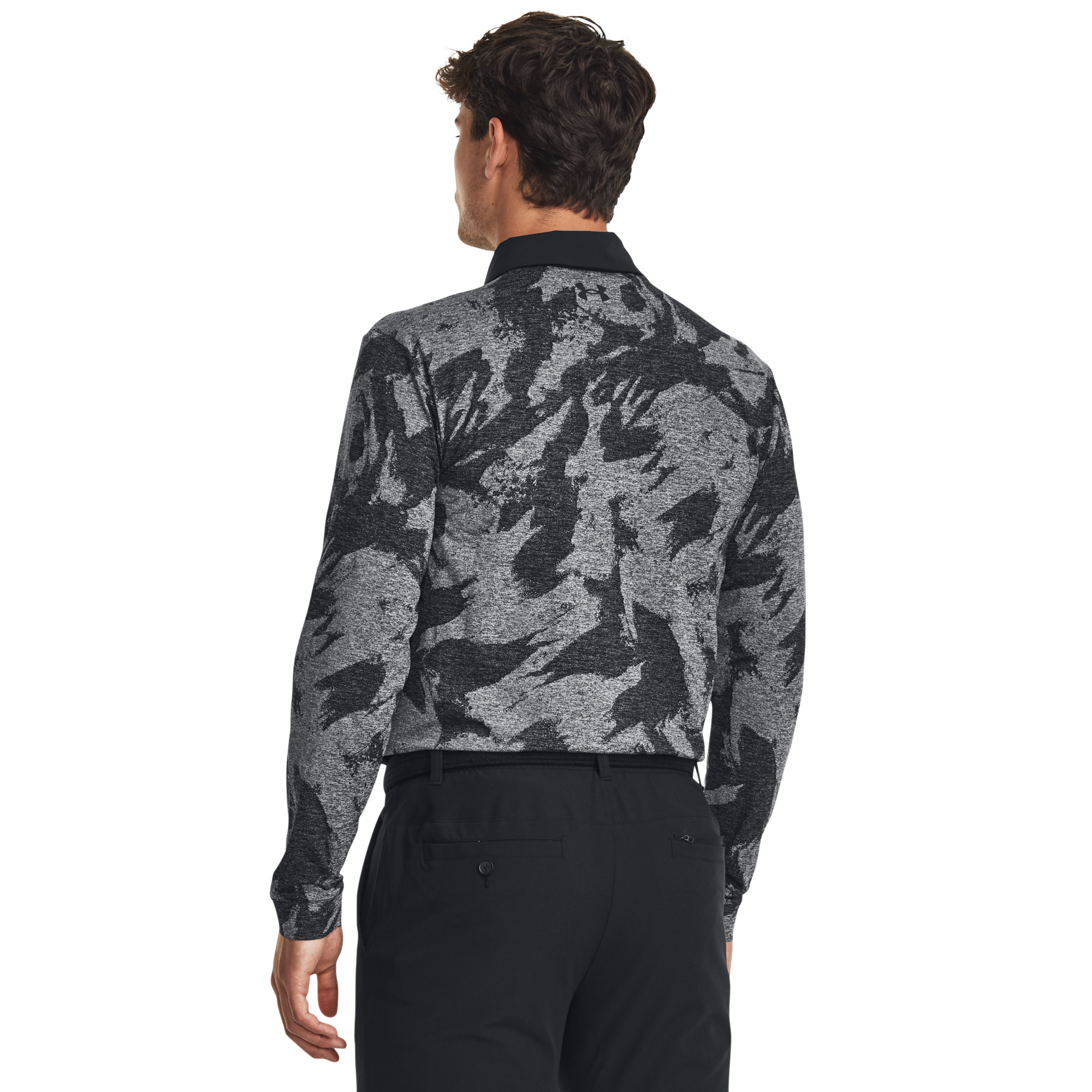 UA Playoff Jacquard Men's Long Sleeve Golf Polo Shirt