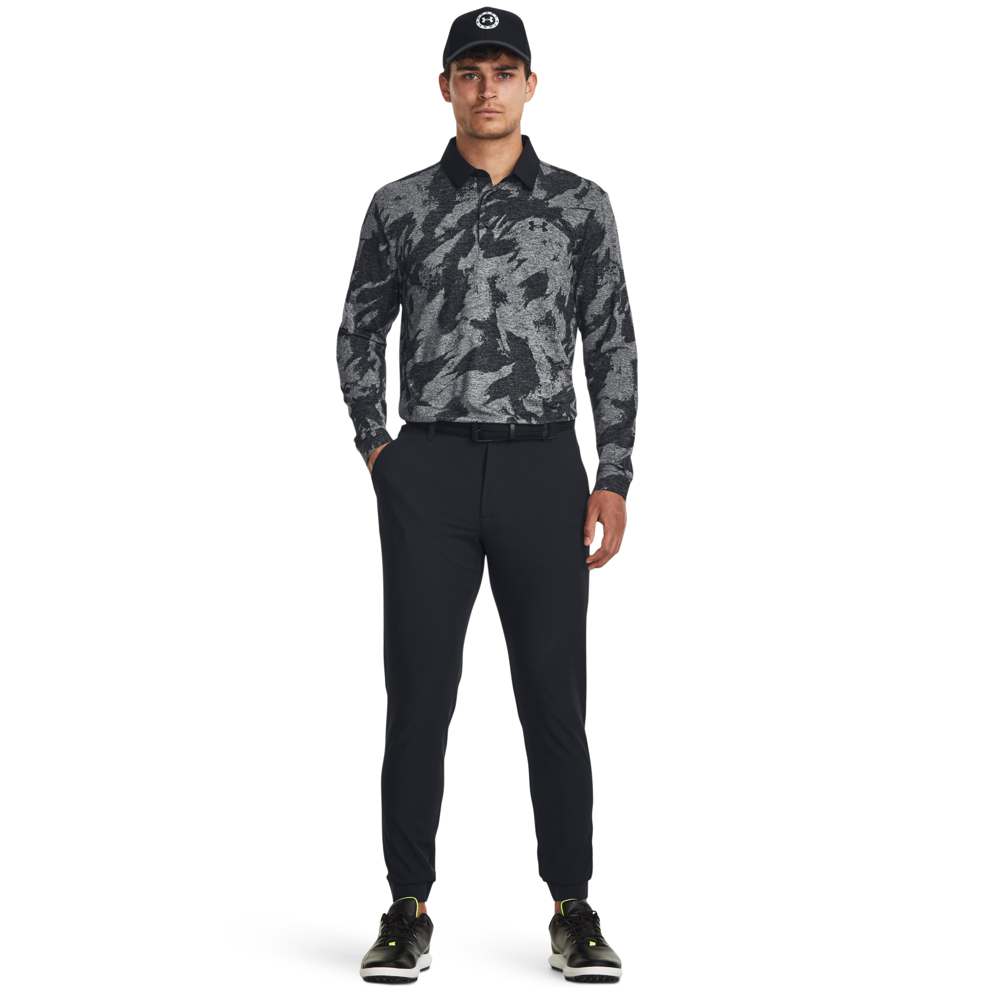 UA Playoff Jacquard Men's Long Sleeve Golf Polo Shirt