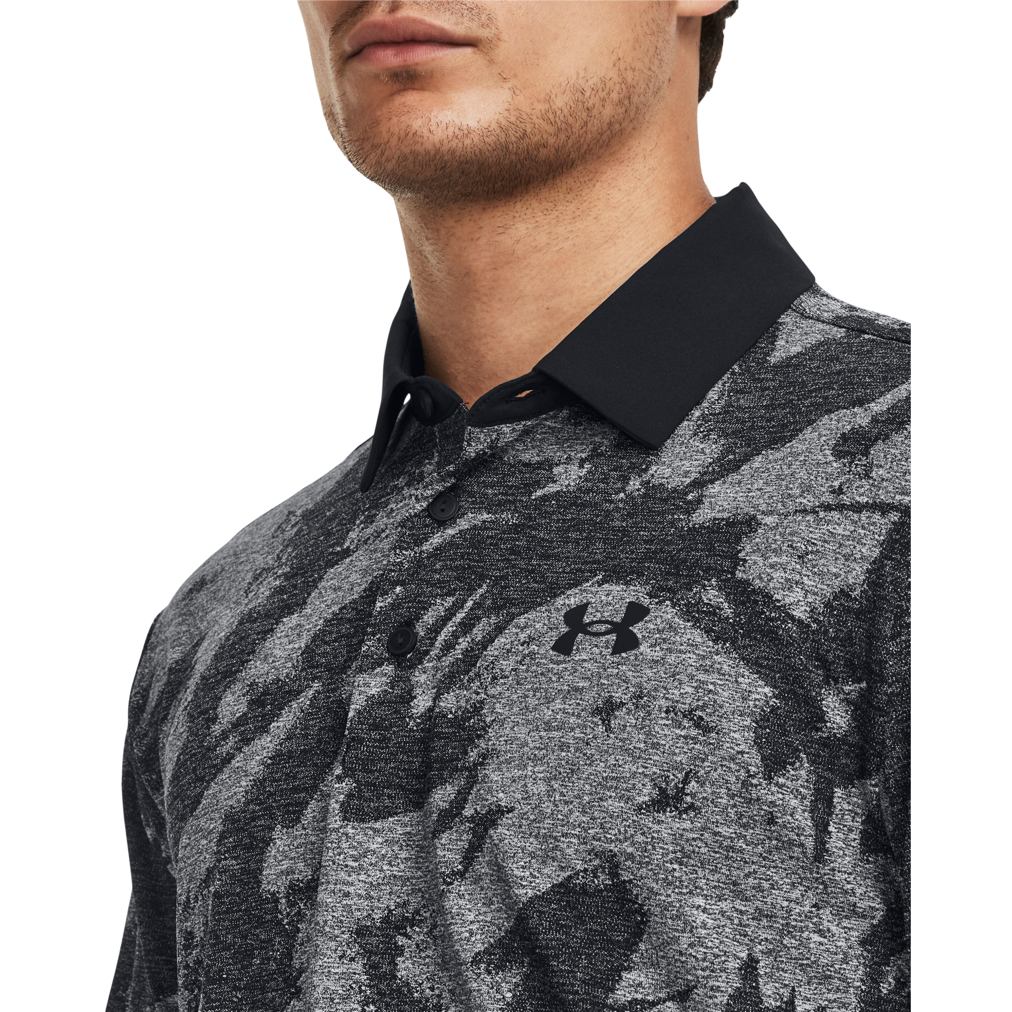 UA Playoff Jacquard Men's Long Sleeve Golf Polo Shirt