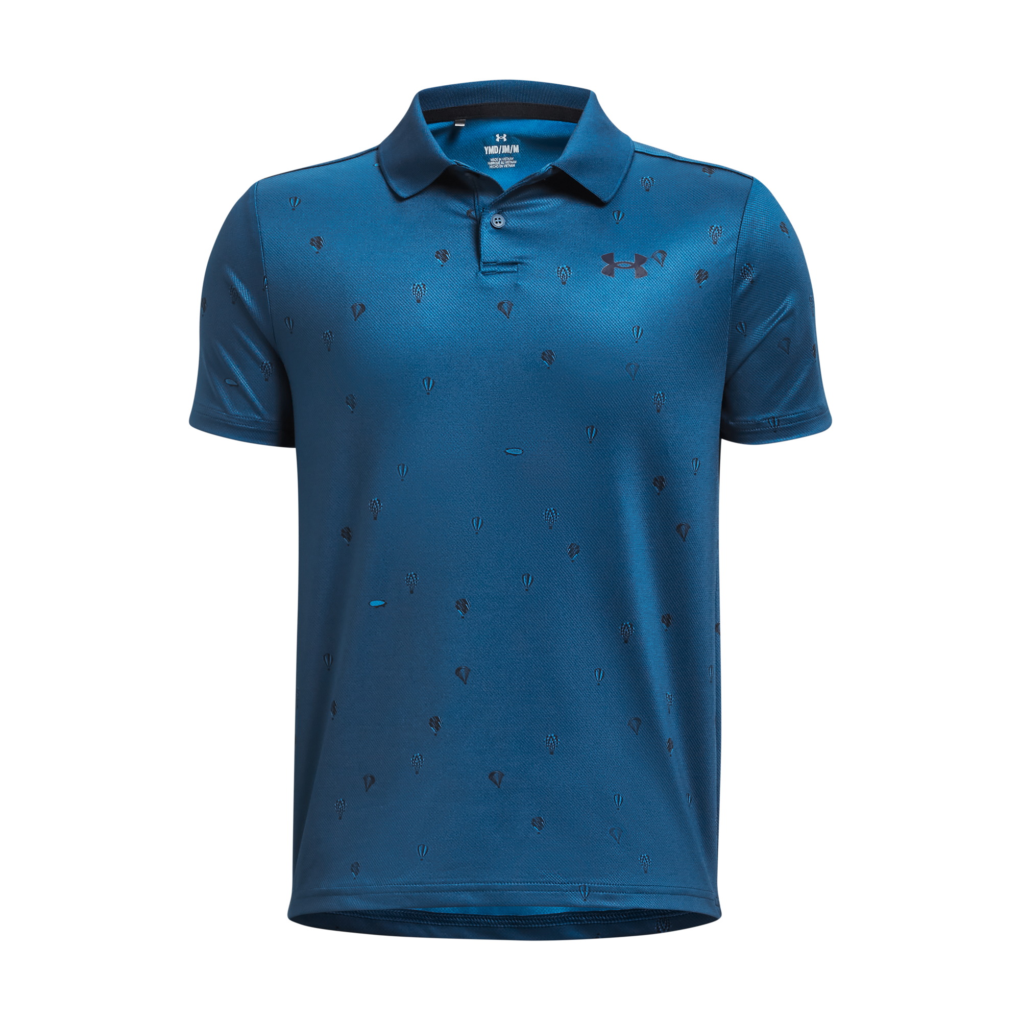 Under Armour Boys' UA Performance Printed Polo, Blue/Navy