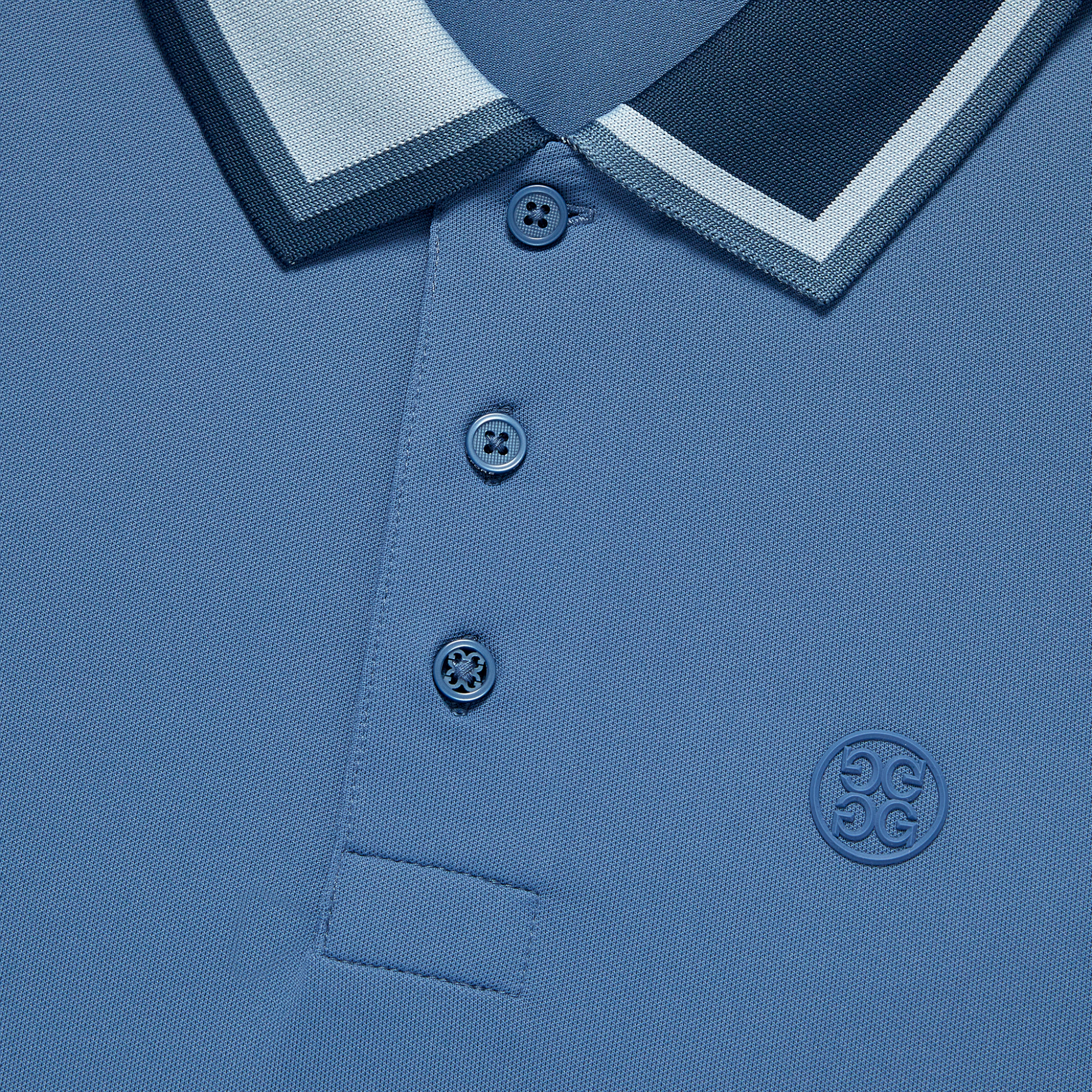 Two Tone Rib Collar Tech Pique Men's Short Sleeve Golf Polo Shirt