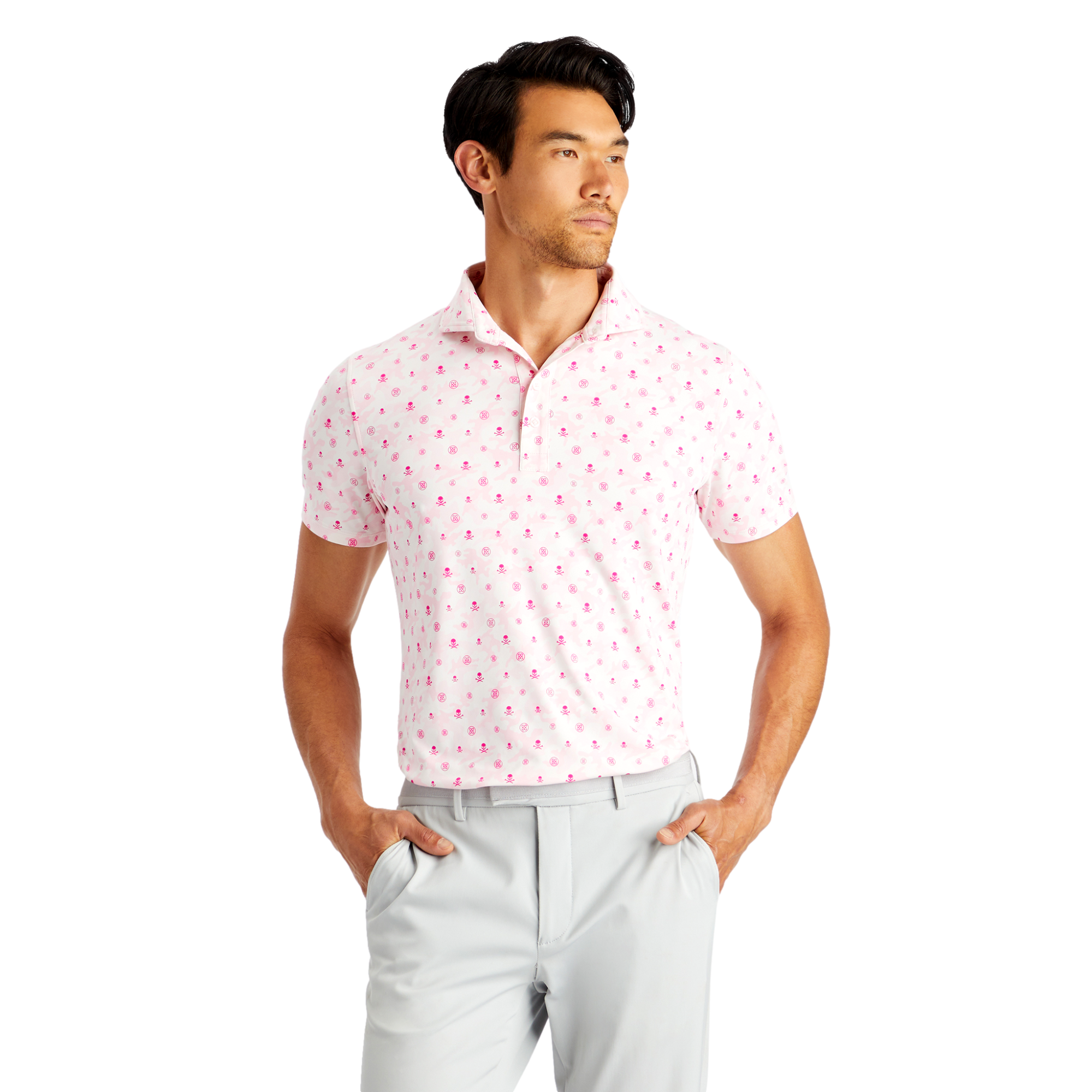 [G FORE] MAPPED ICON CAMO TECH JERSEY MODERN SPREAD COLLAR☆ MAPPED ICON CAMO TECH JERSEY MODERN SPREAD COLLAR POLO