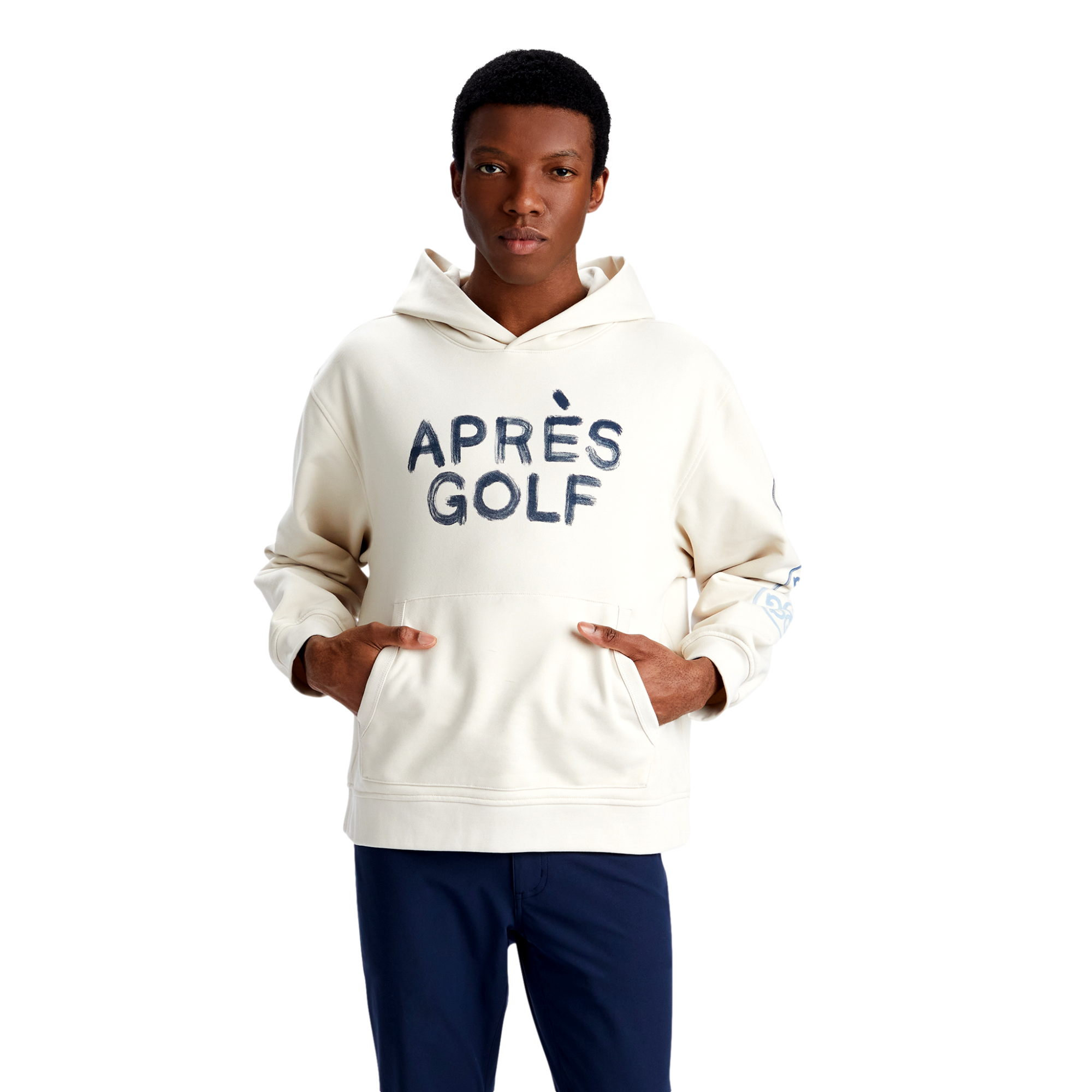 G/FORE フード付きセーター ホワイト・ネイビー G/FORE Aprés Golf Hoodie | PGA TOUR Superstore