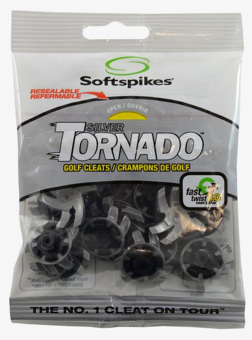 Softspikes Silver Tornado Golf Cleat Fast Twist 3.0, 18 Count