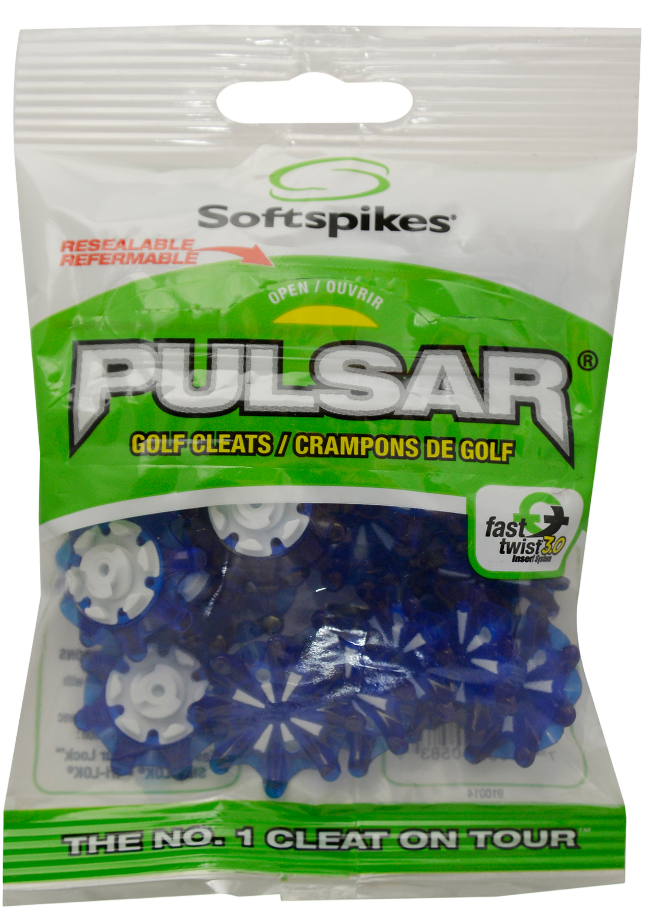 Softspikes Pulsar Fast Twist 3.0 Golf Cleat Blue, 18 Count