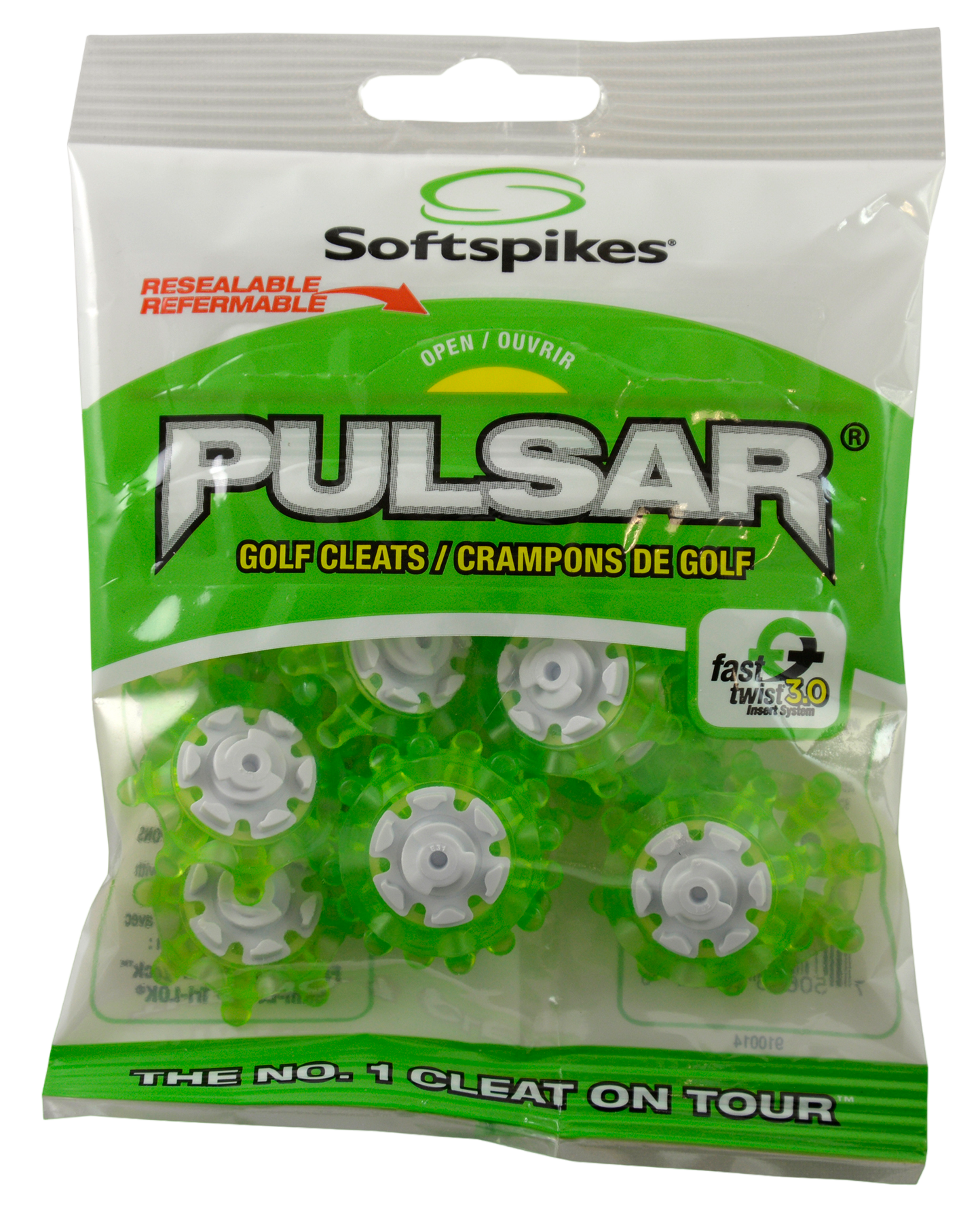 Softspikes Pulsar Fast Twist 3.0 Golf Cleat Green, 18 Count