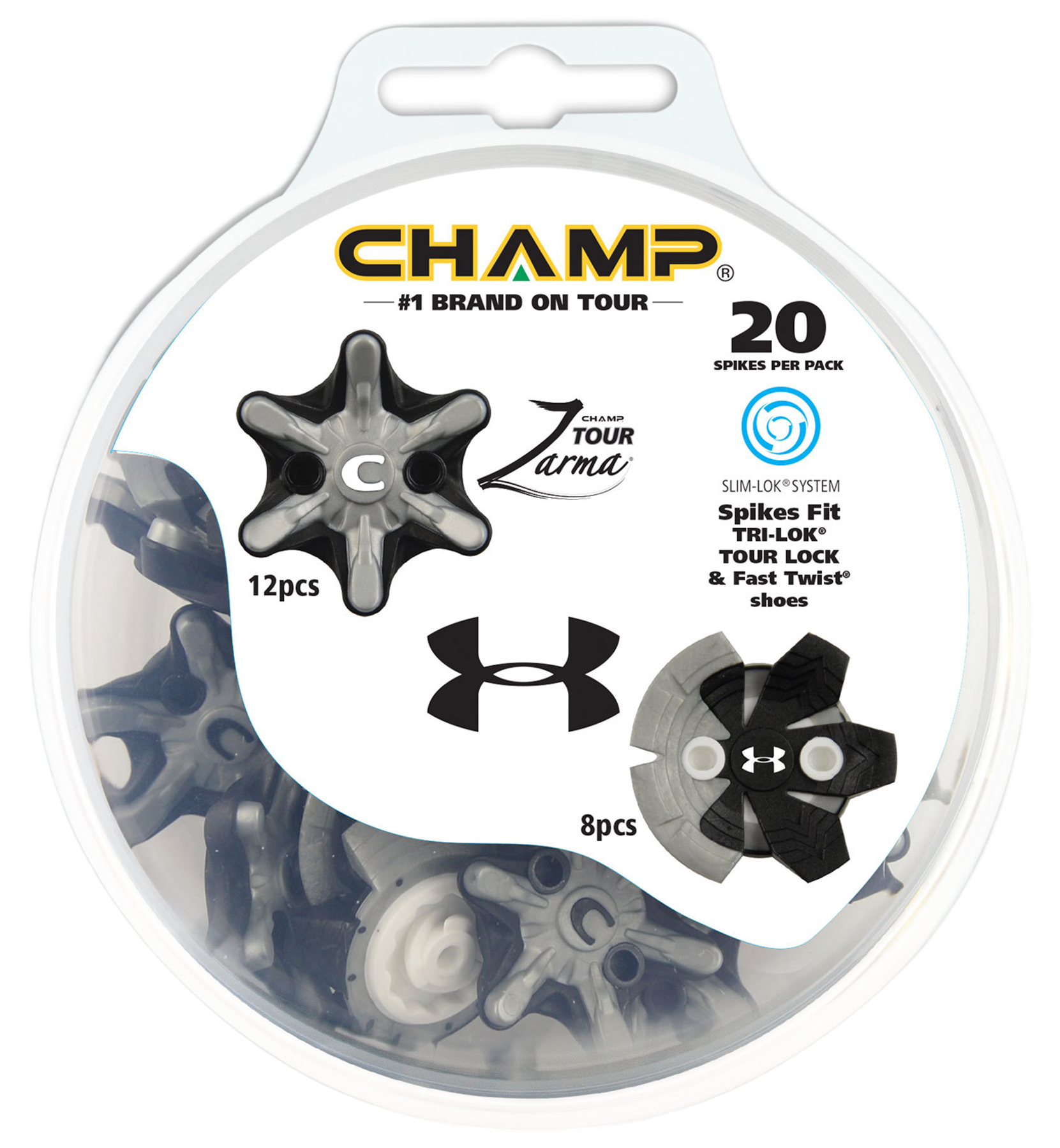 Champ Zarma Tour and Under Armour SLIM-LOK Golf Cleat, 20 Count