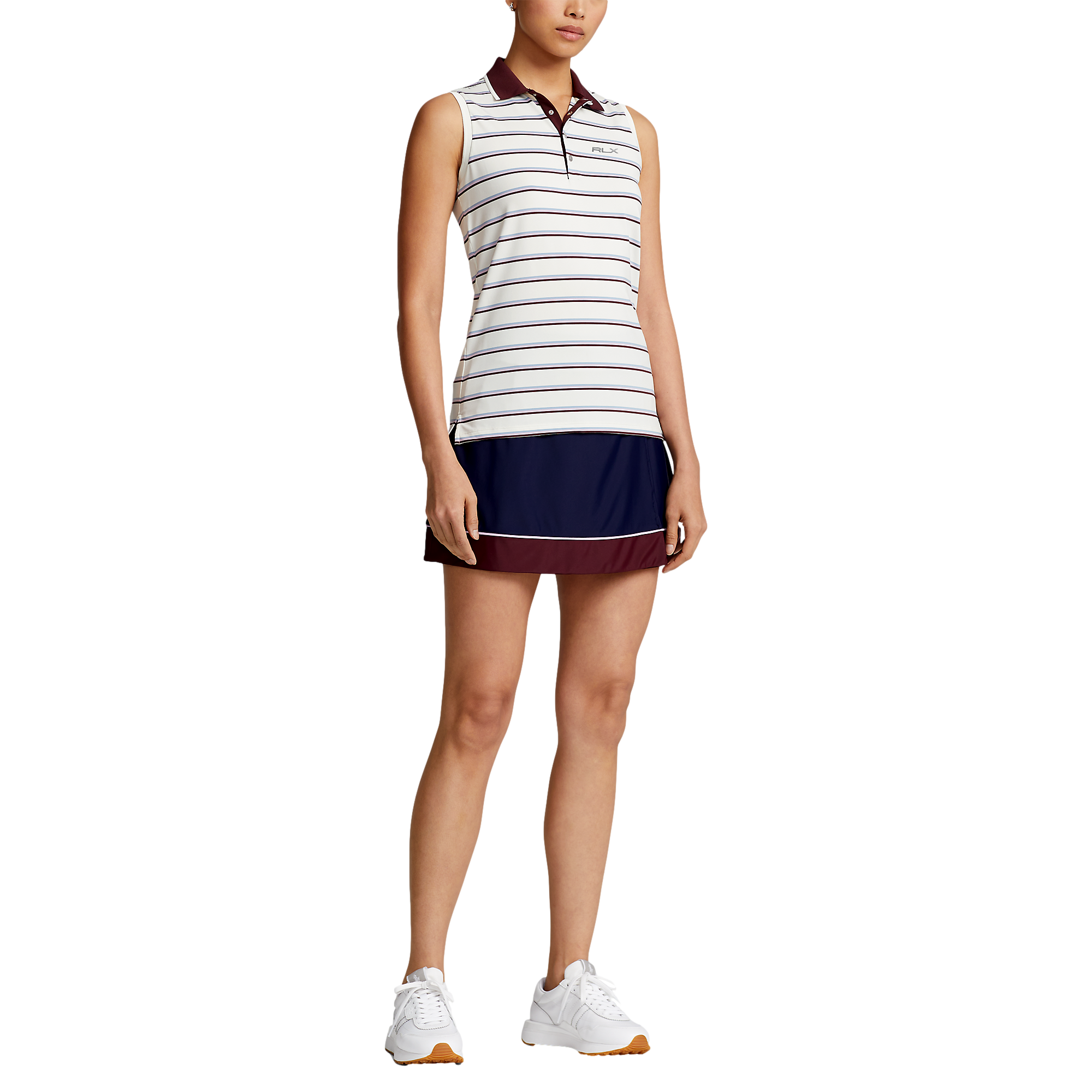 Airflow Striped Sleeveless Polo Shirt