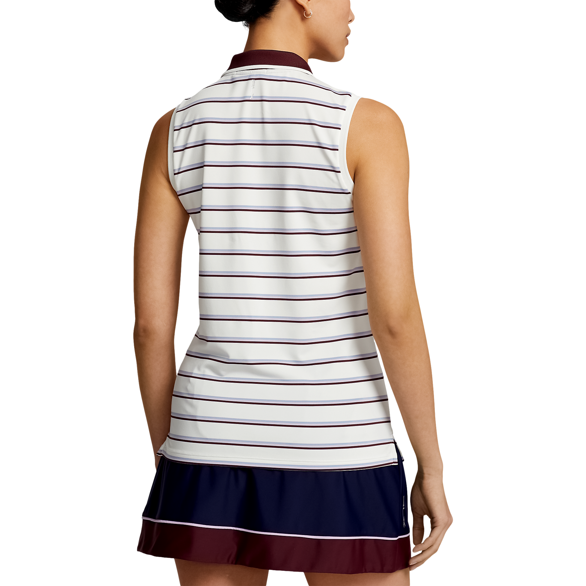 Airflow Striped Sleeveless Polo Shirt