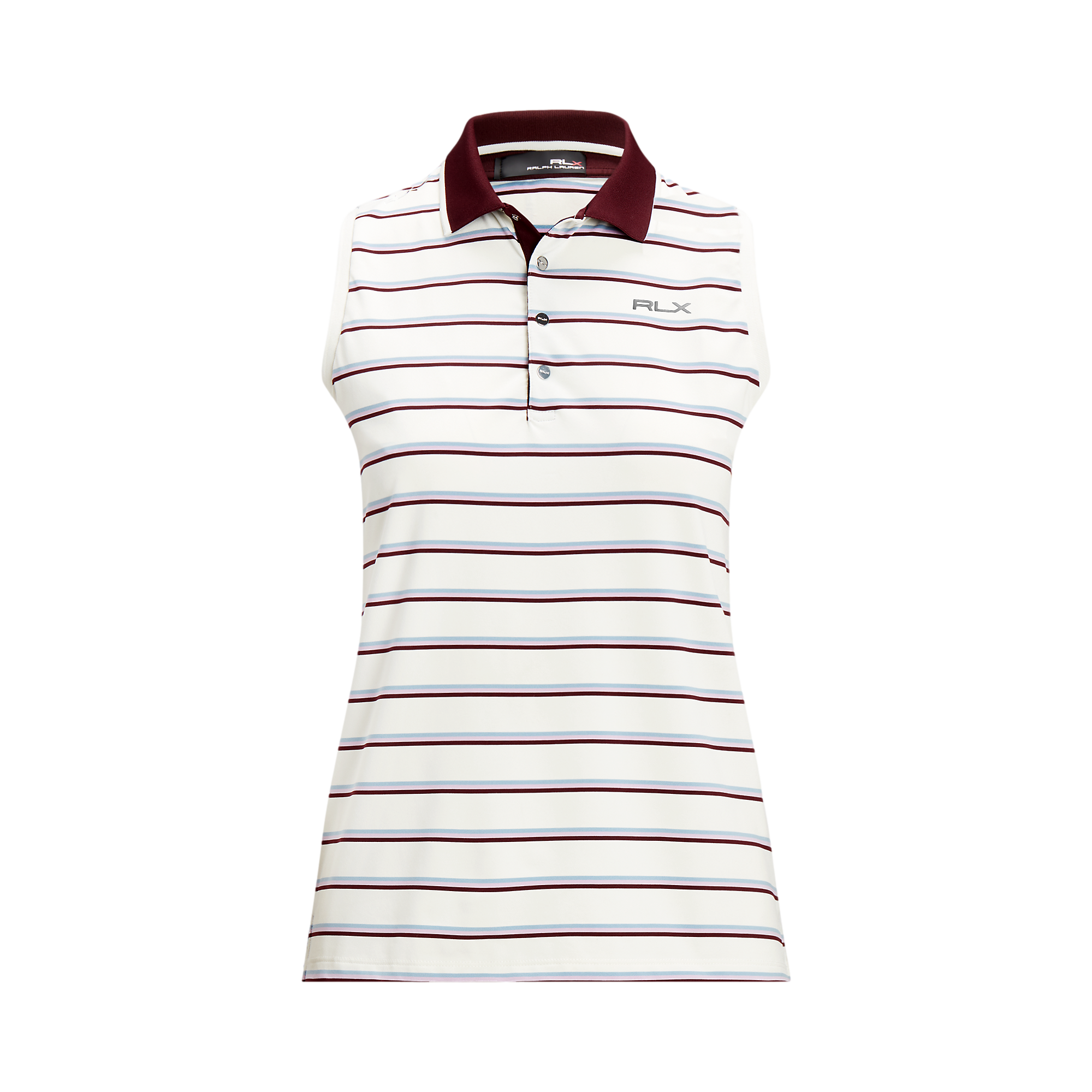 Airflow Striped Sleeveless Polo Shirt