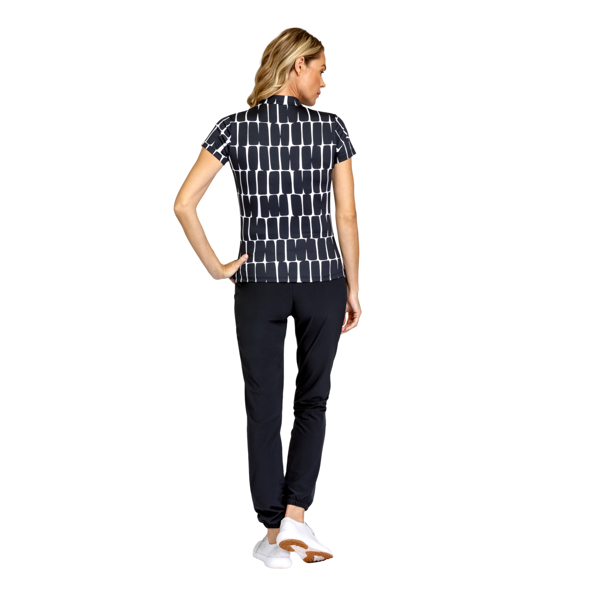 Atha Checkered Geo Print Short Sleeve Polo