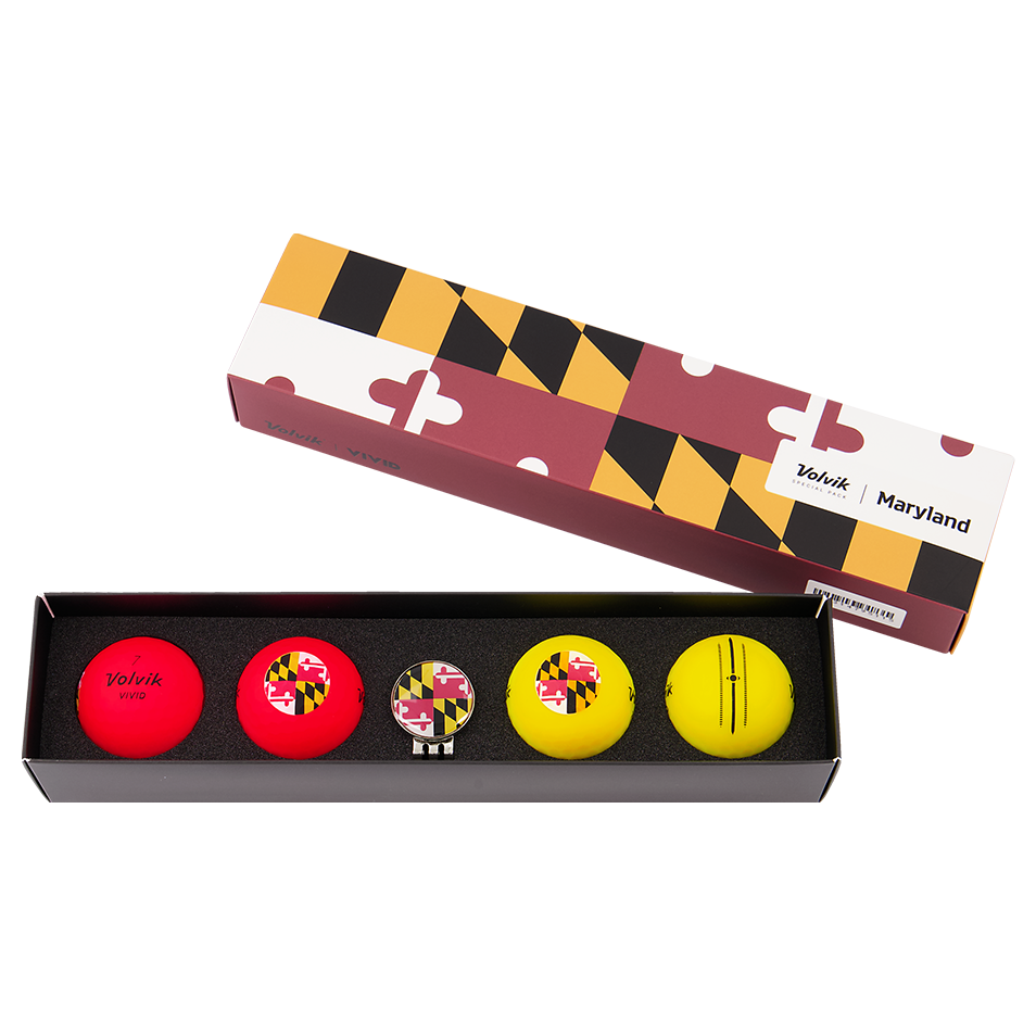 Vivid Maryland Golf Ball Gift Set