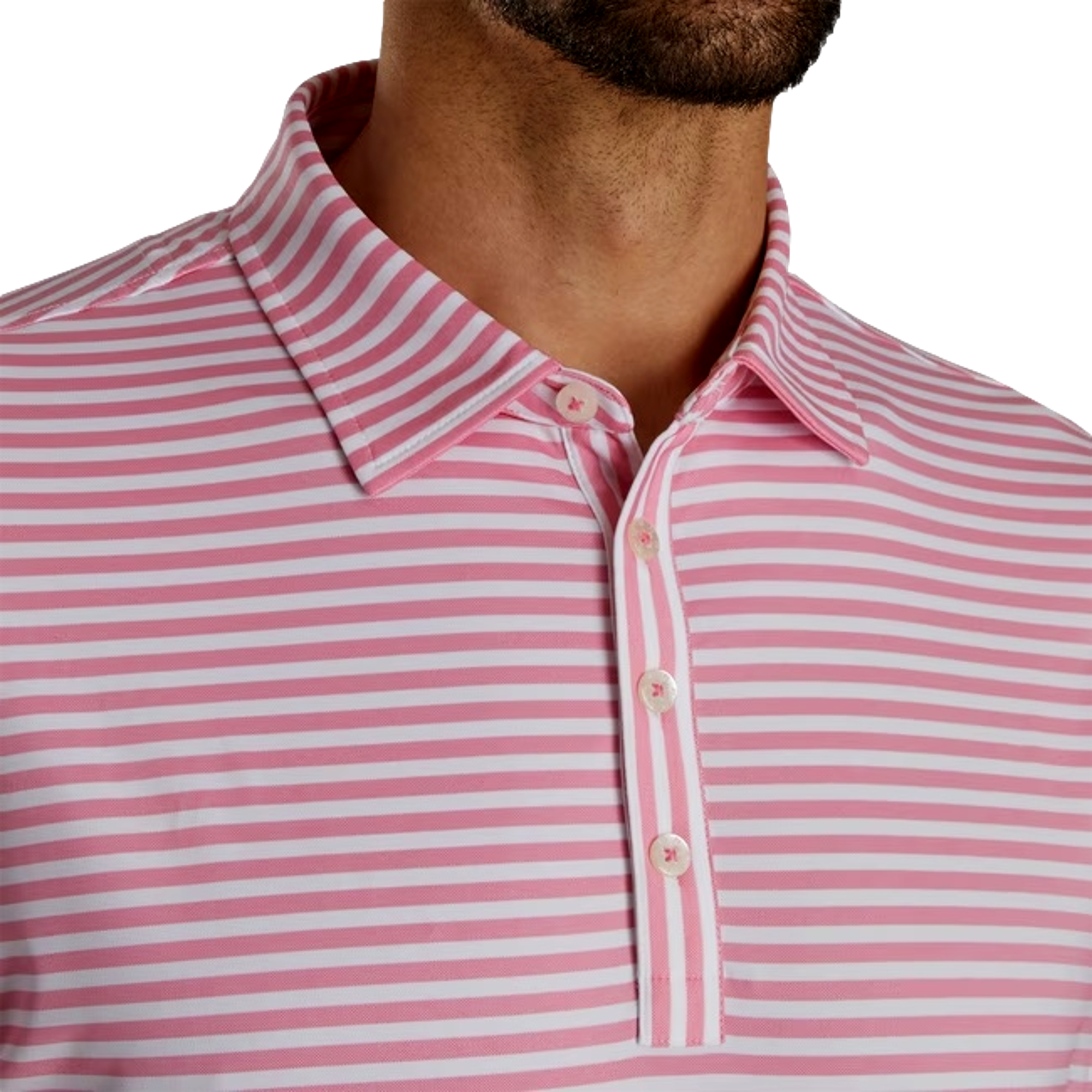 Oxford Stripe Jacquard Jersey Self Collar