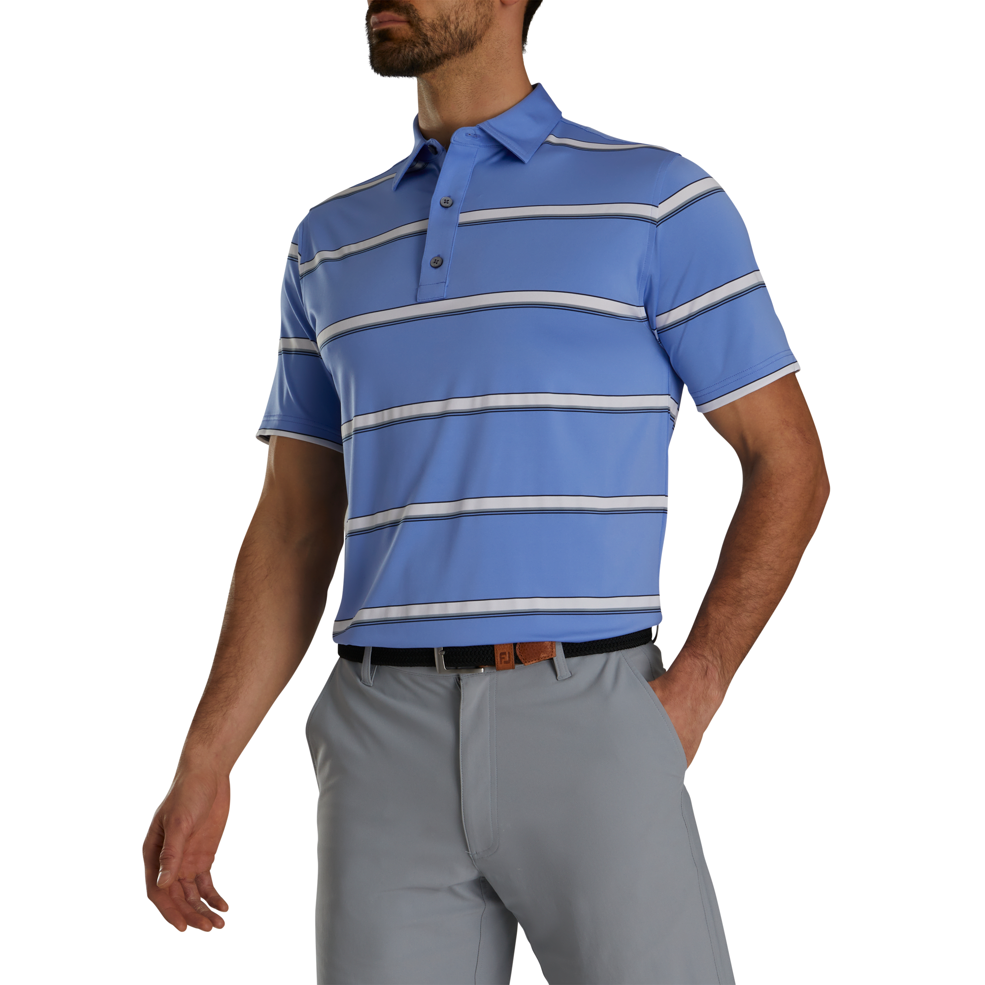 2023 U.S. Open Micro Feeder Stripe Men's Short Sleeve Golf Polo Shirt