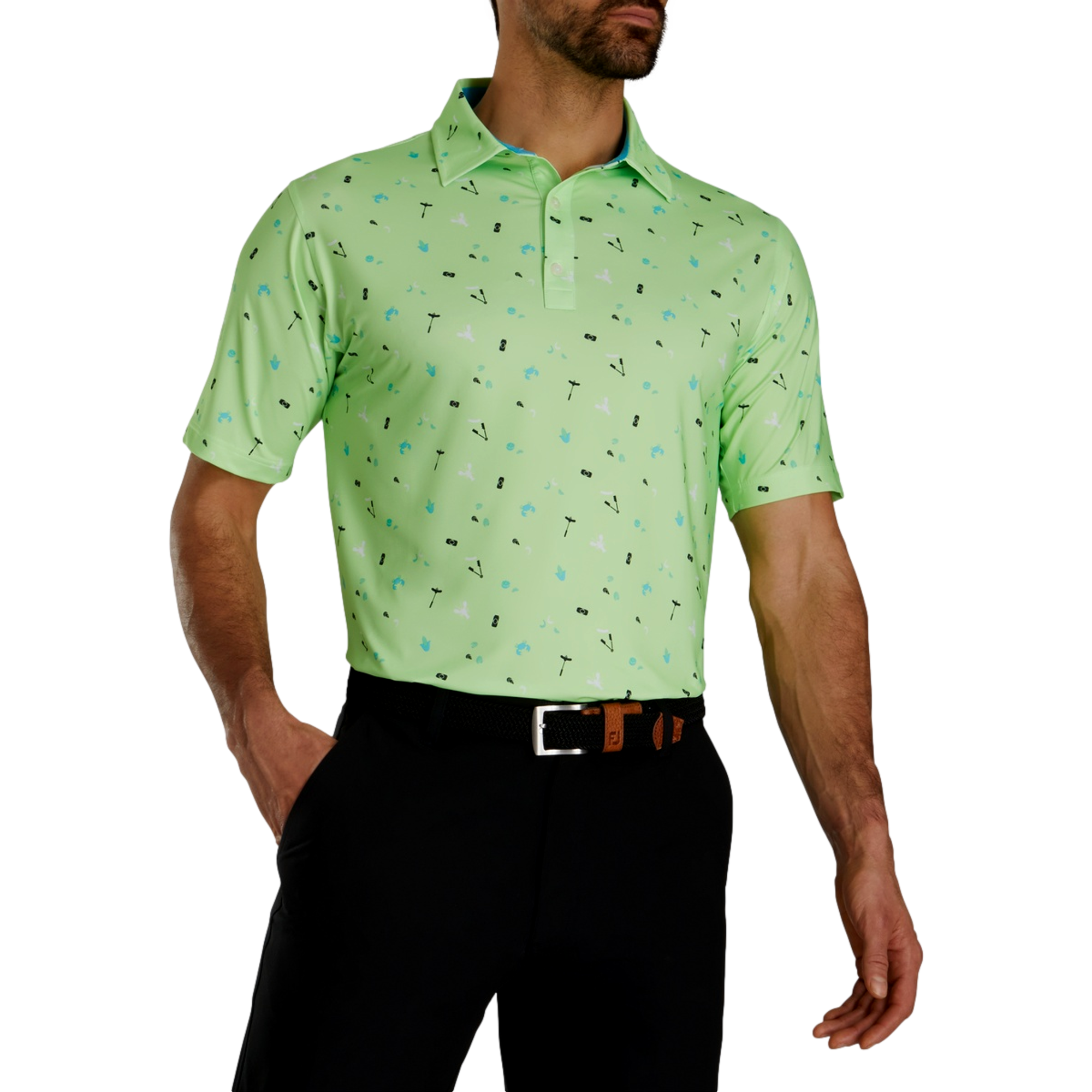 FootJoy Clam Bake Print Lisle Self Collar | PGA TOUR Superstore