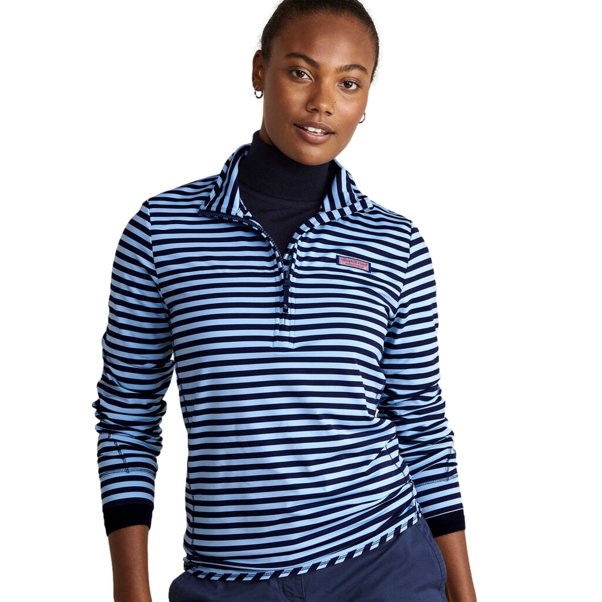 Vineyard Vines Sankaty Shep Stripe Quarter Zip Pull Over | PGA