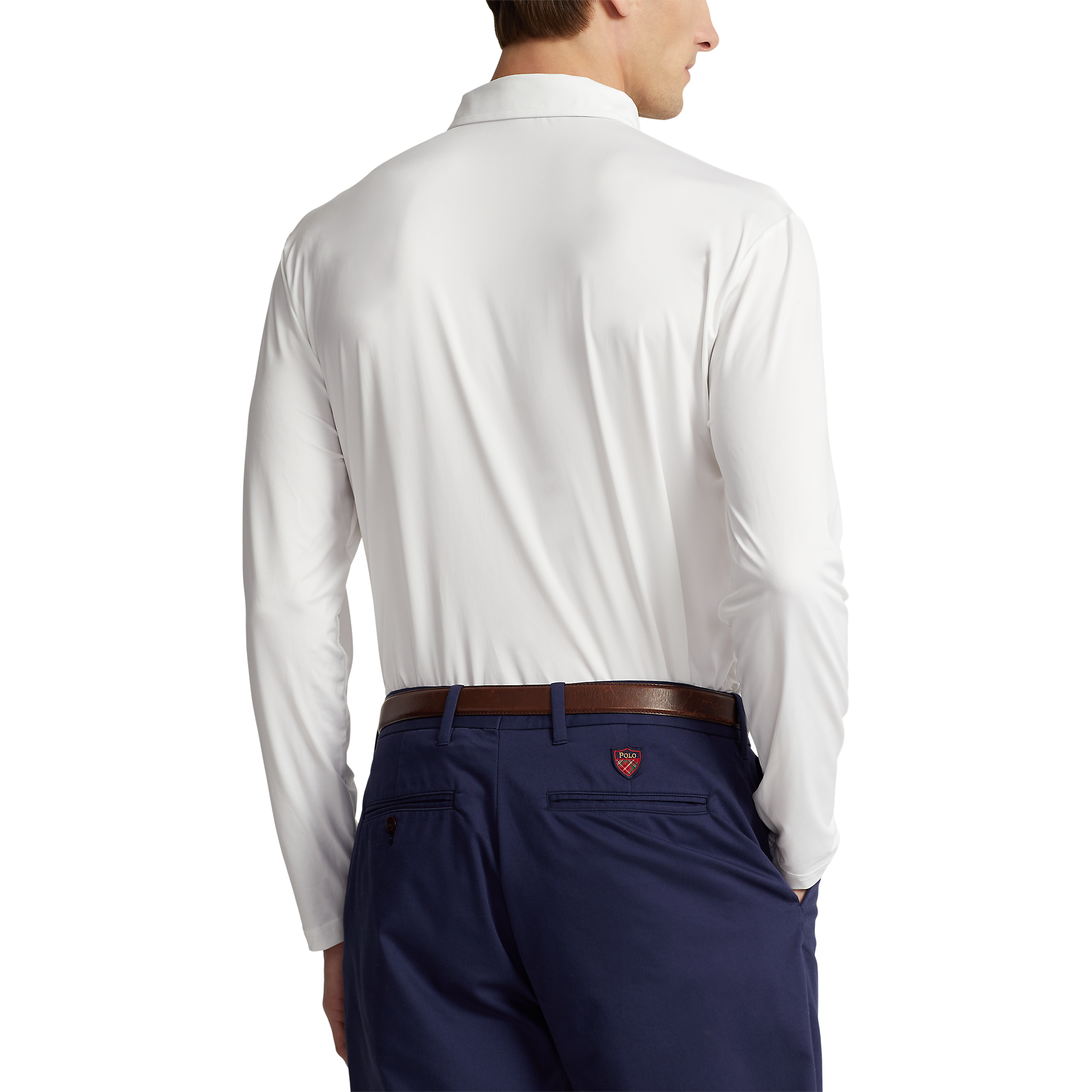 Airflow Solid Men's Long Sleeve Golf Polo Shirt