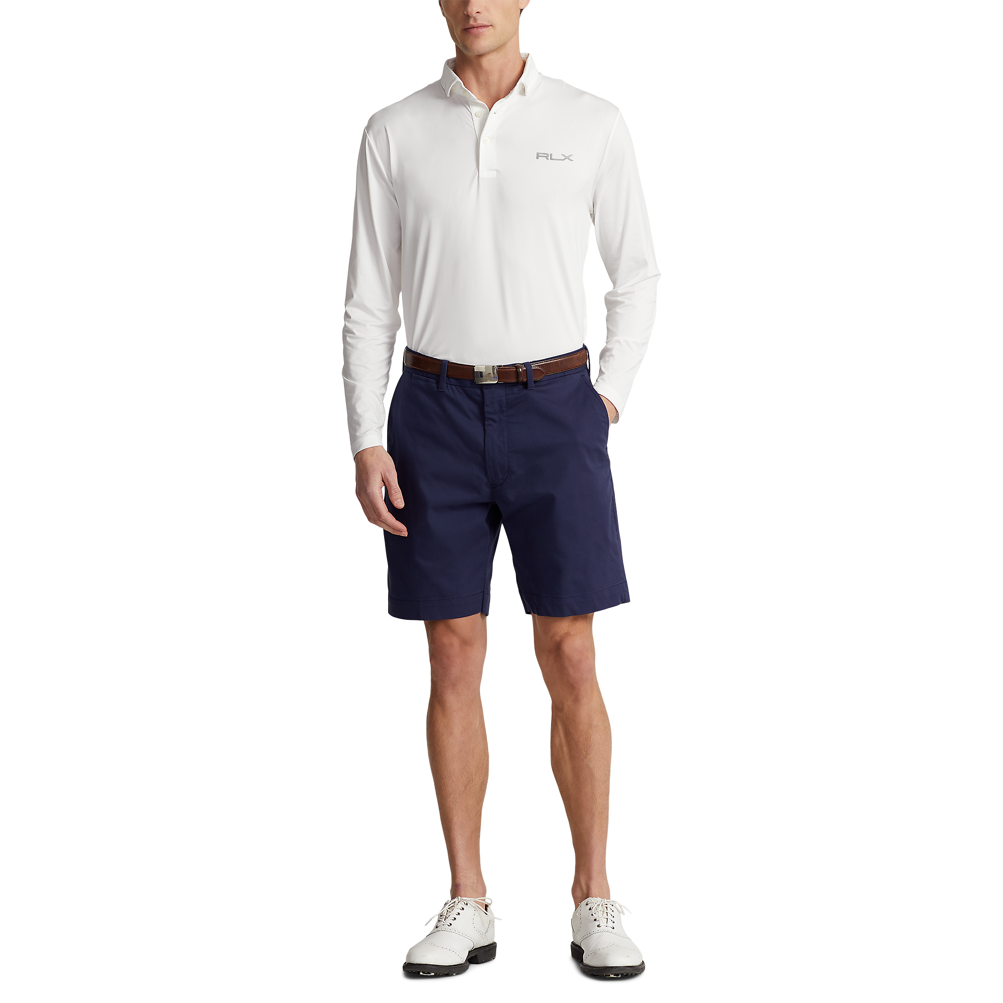 Airflow Solid Men's Long Sleeve Golf Polo Shirt
