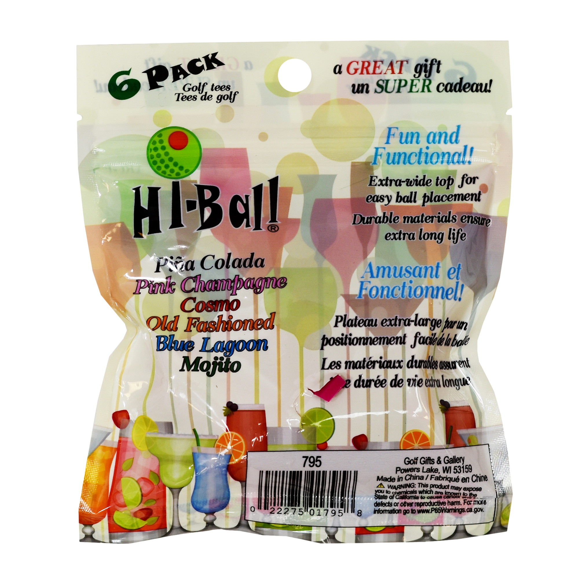 Hi-Ball Golf Tees 3-1/4" Solid Pink 6-Pack
