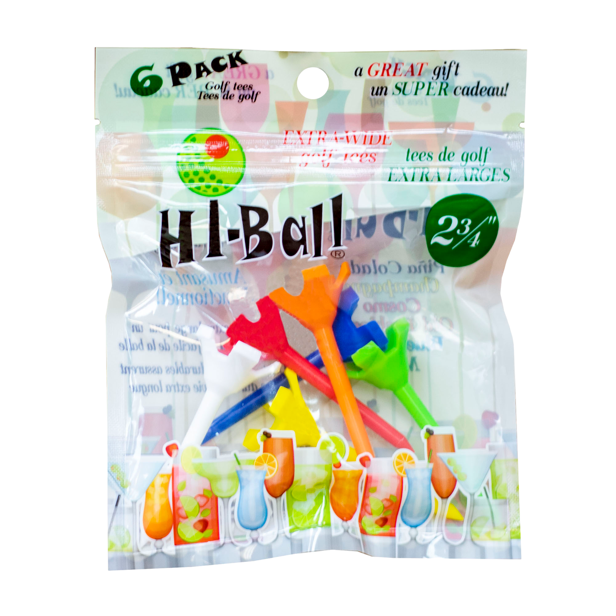 Hi-Ball 2-3/4" Solid Tees 6-Pack