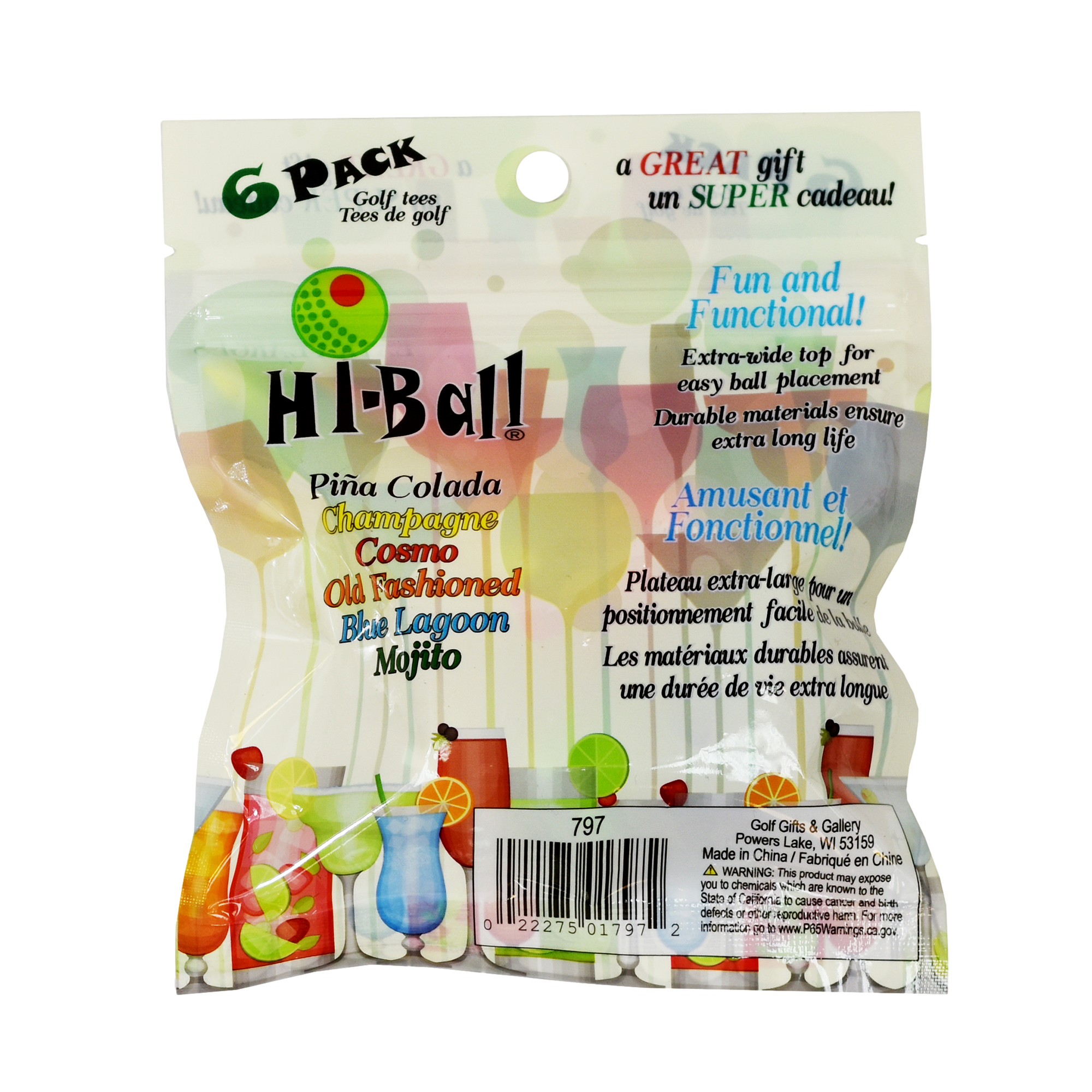 Hi-Ball Golf Tees 2-3/4" Solid Step 6-Pack
