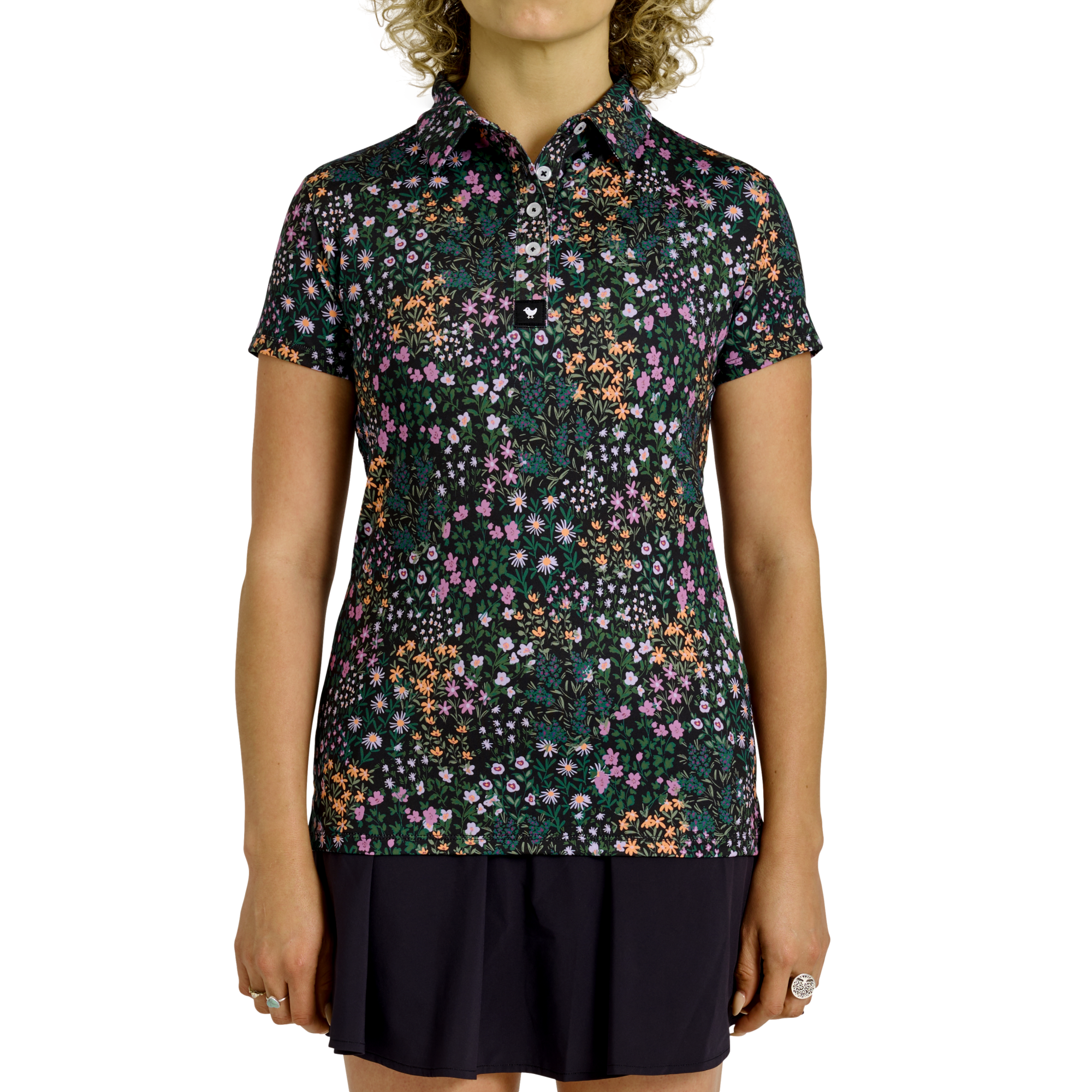 Superbloom Women's Short Sleeve Golf Polo Shirt