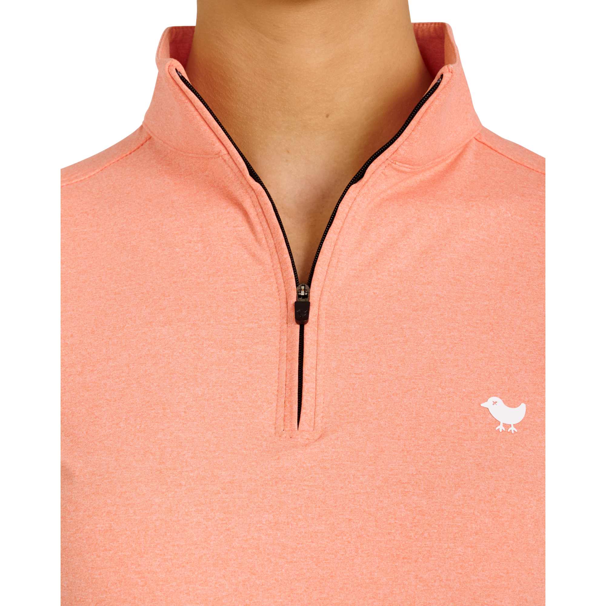 Orange Heather Quarter Zip Pull Over