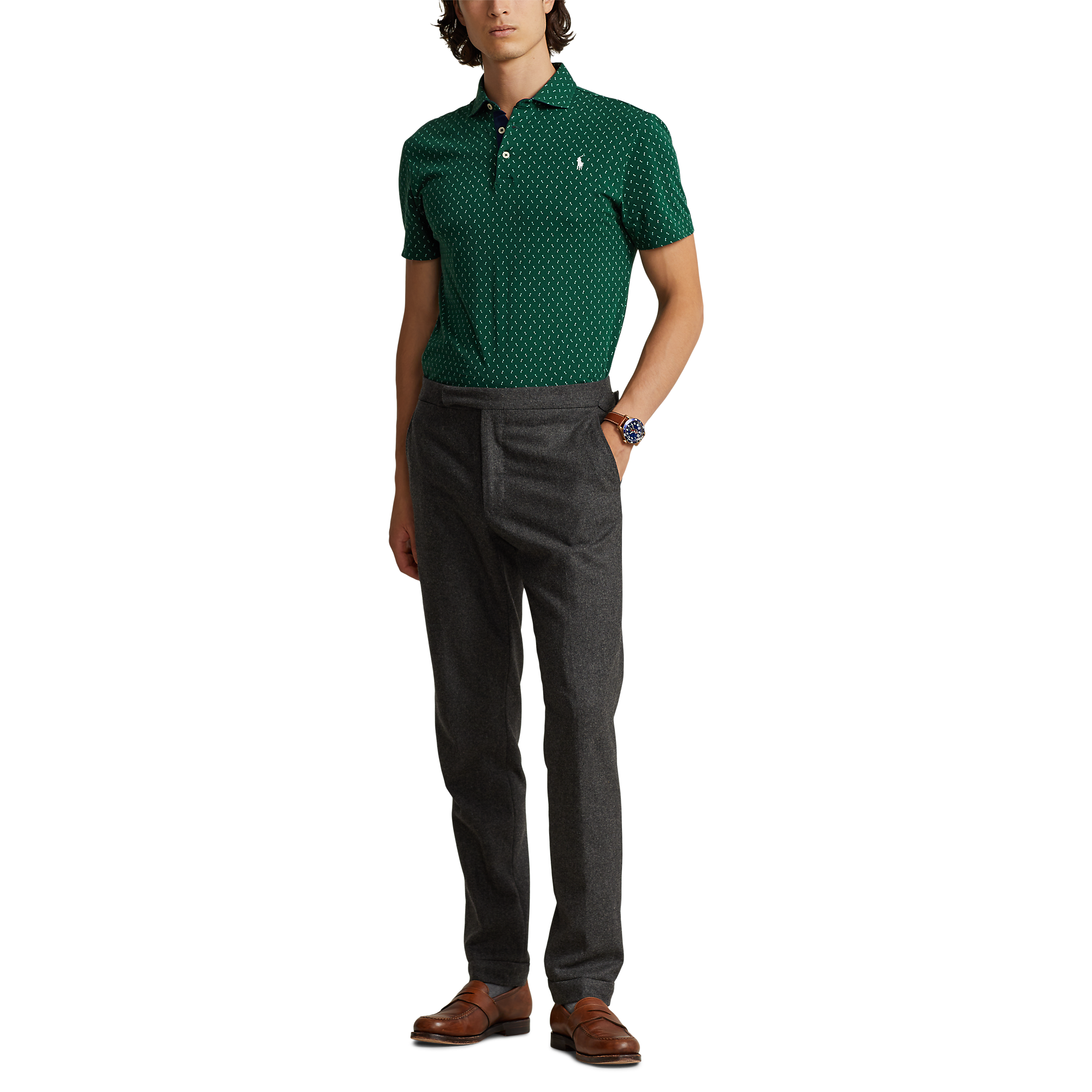 Classic Fit Printed Jersey Polo Shirt