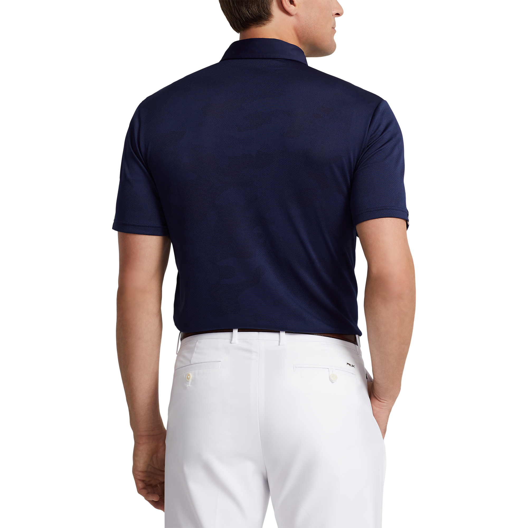 Classic Fit Camo Mesh Men's Short Sleeve Golf Polo Shirt